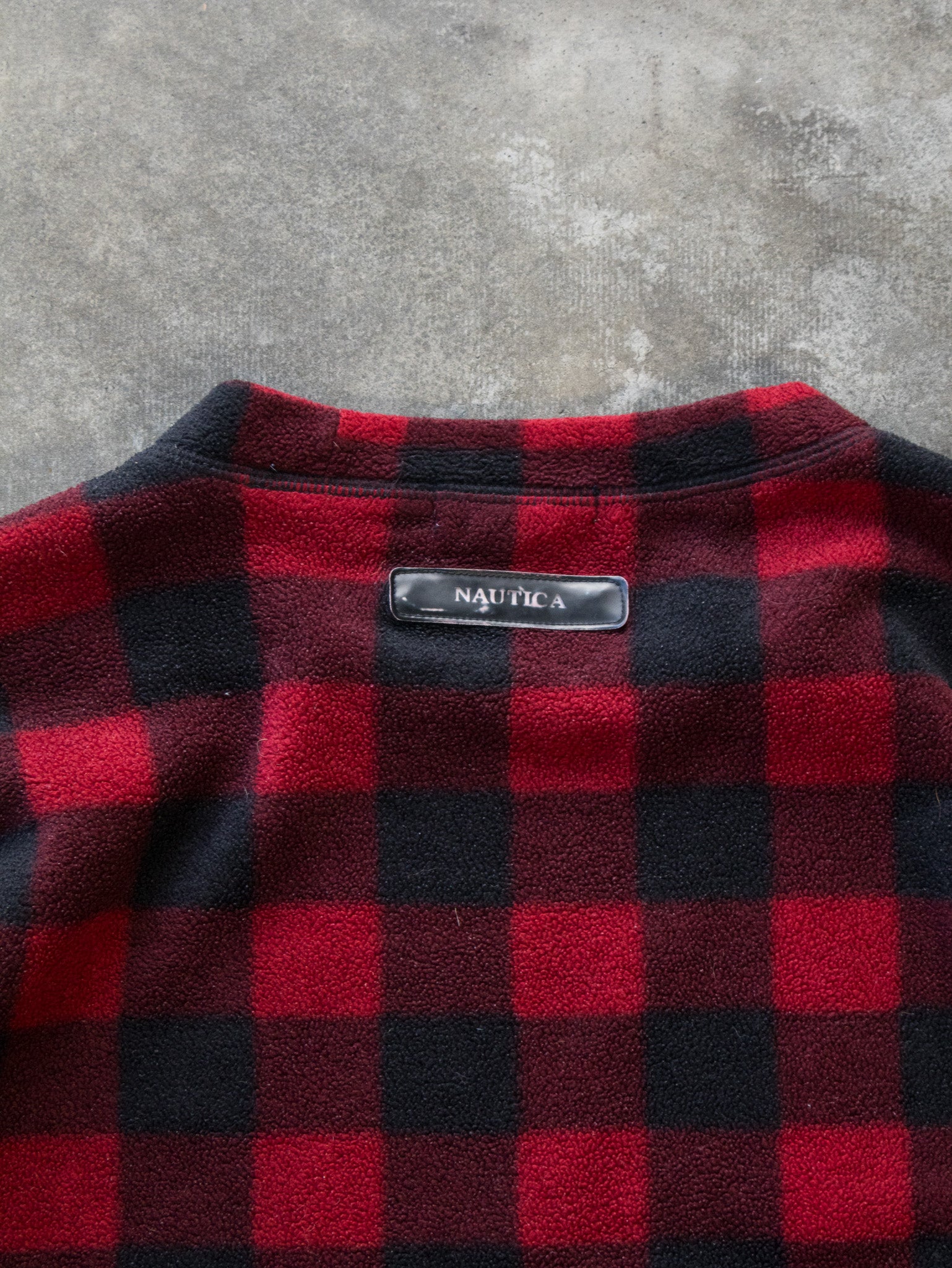 Vintage '90s Red Check Nautica Fleece (XL)