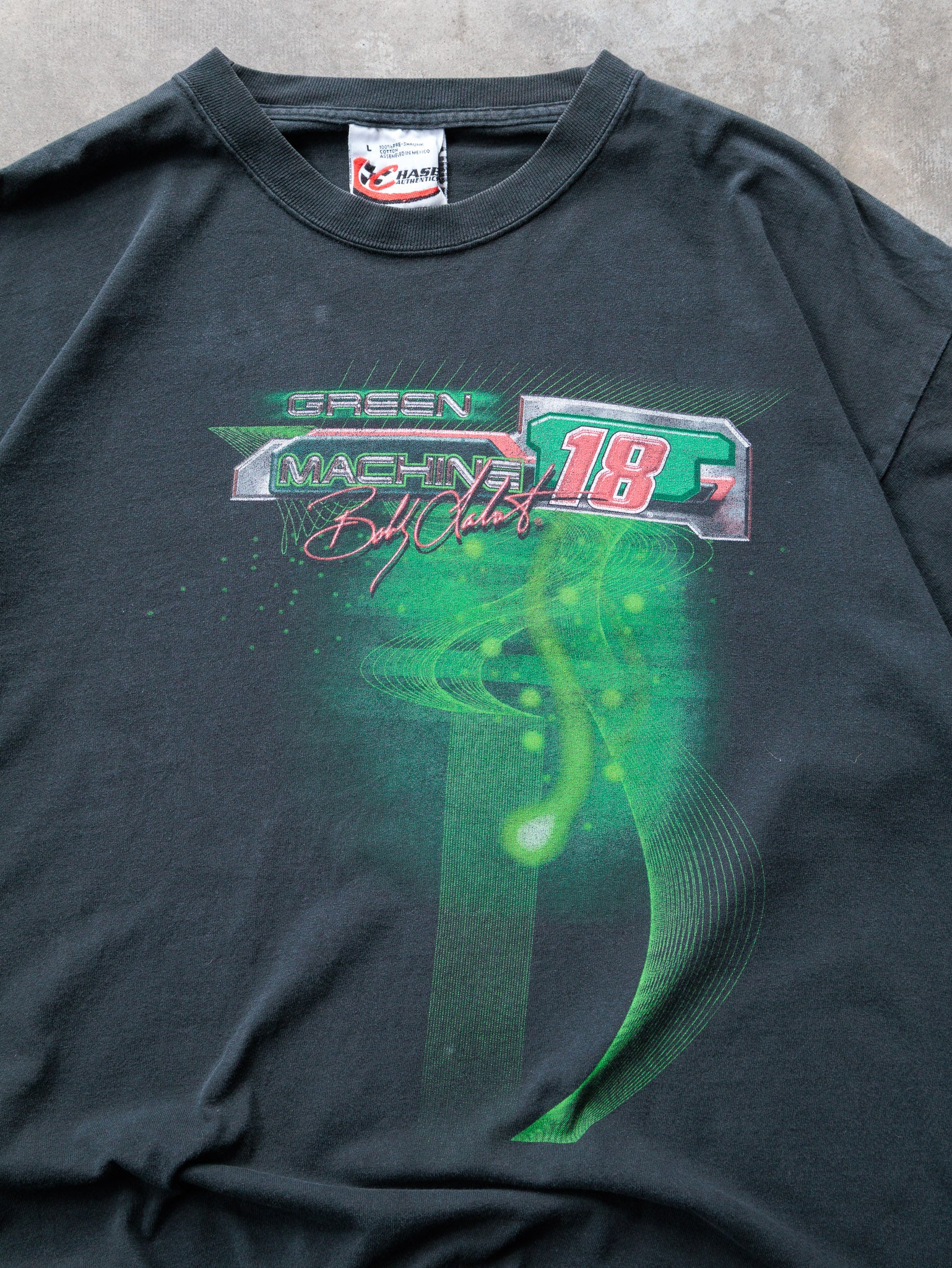 Vintage 2002 Green Bobby Labonte Green Machine Nascar Tee (L)
