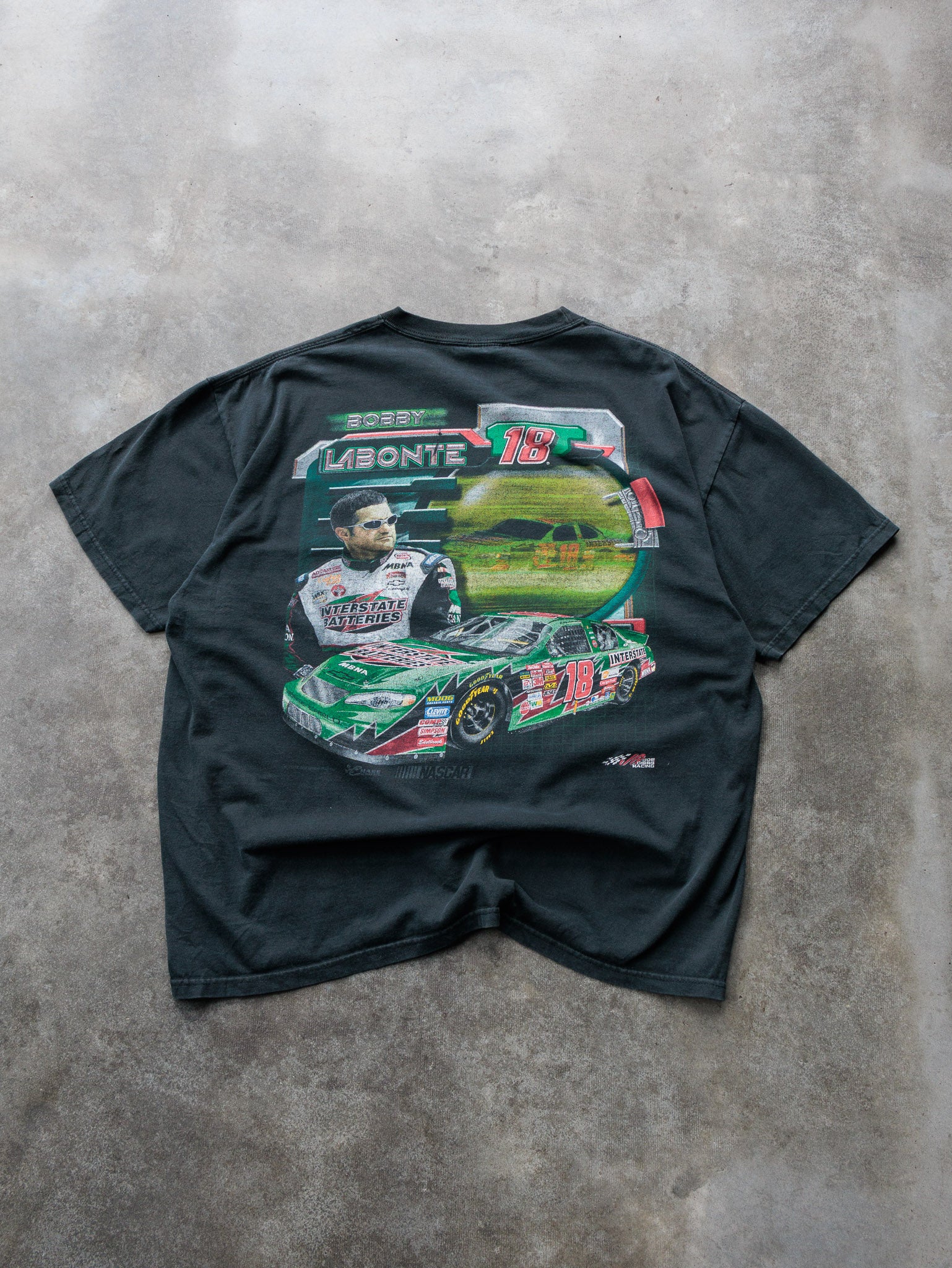Vintage 2002 Green Bobby Labonte Green Machine Nascar Tee (L)