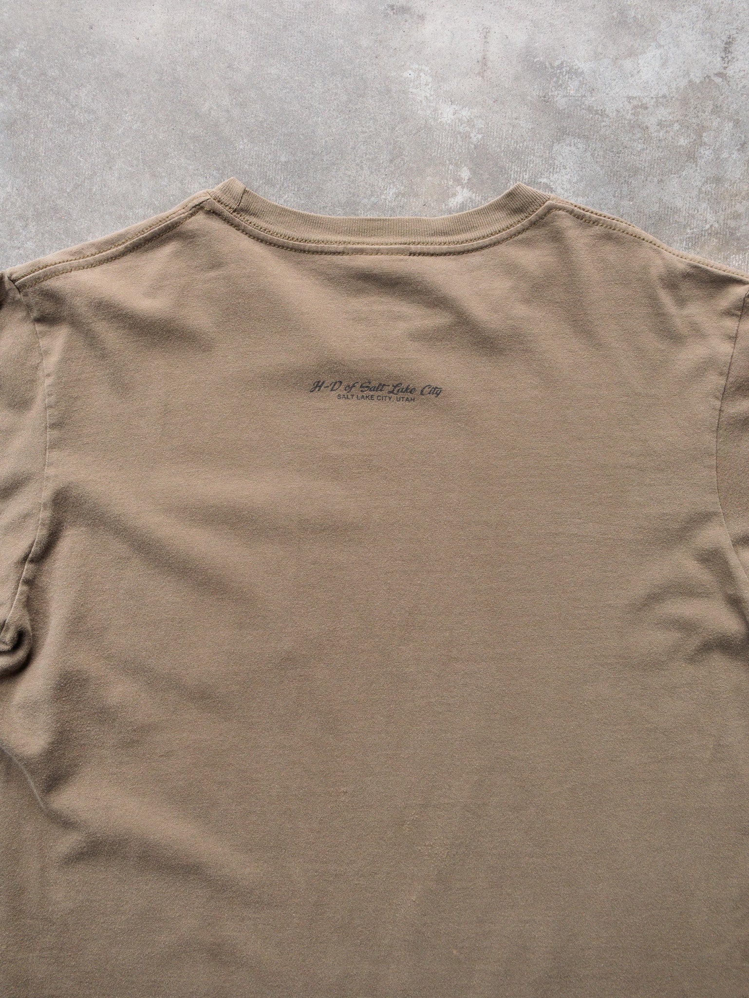 Vintage 2008 Brown Harley-Davidson Salt Lake City Eagle Pocket Tee (L)