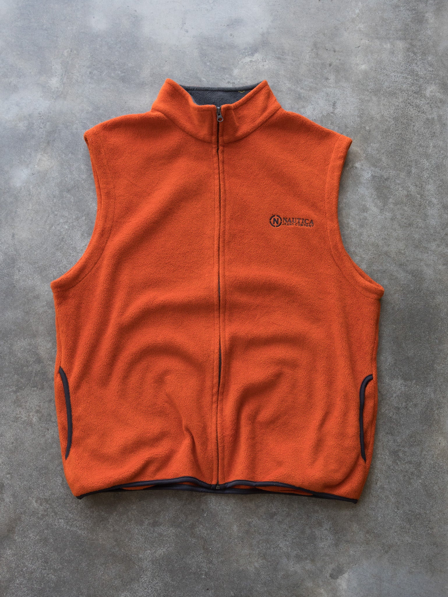 Vintage Orange Nautica Fleece Vest (2XL)