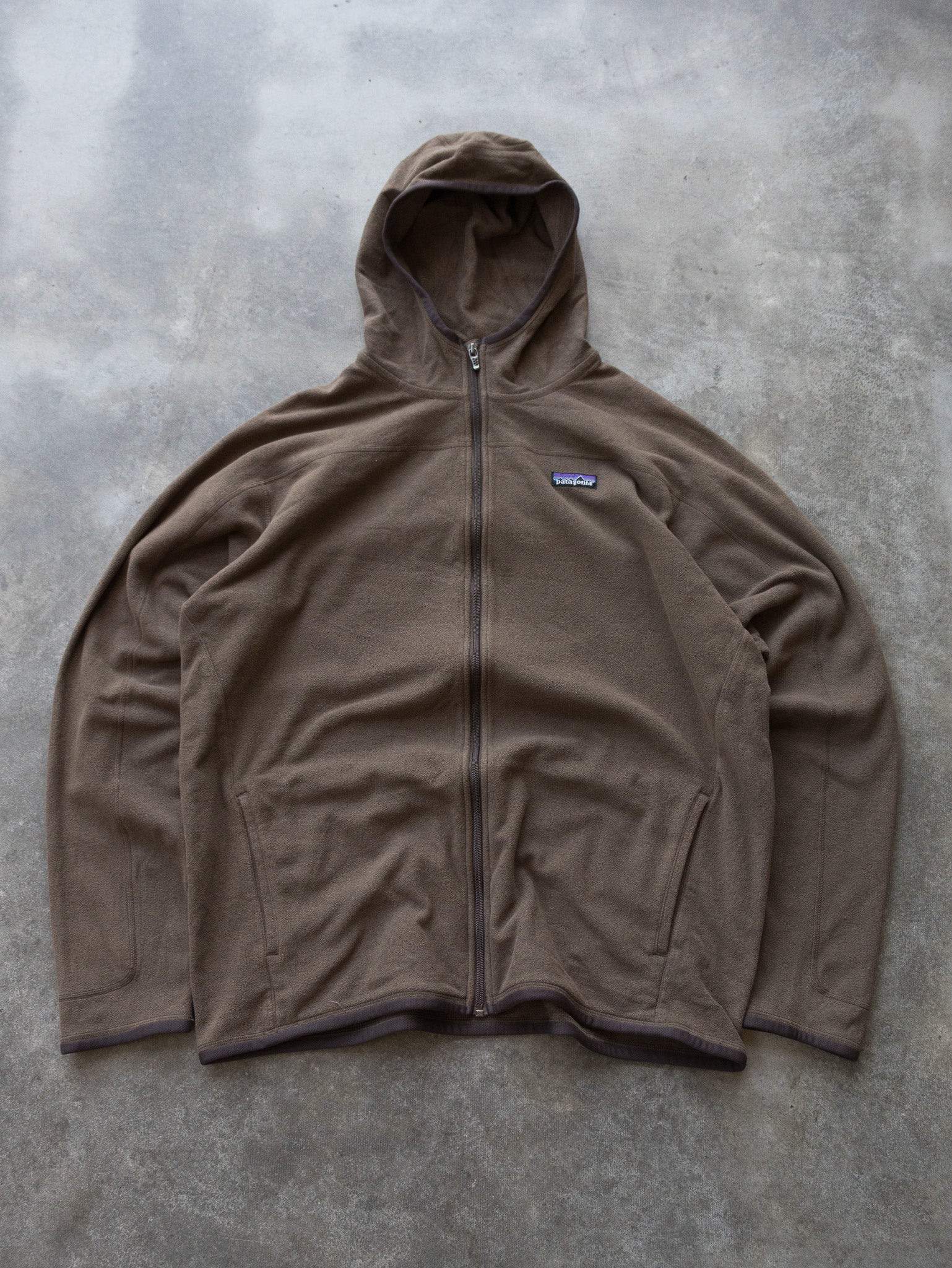 Vintage Brown Patagonia Fleece Hoodie (XL)