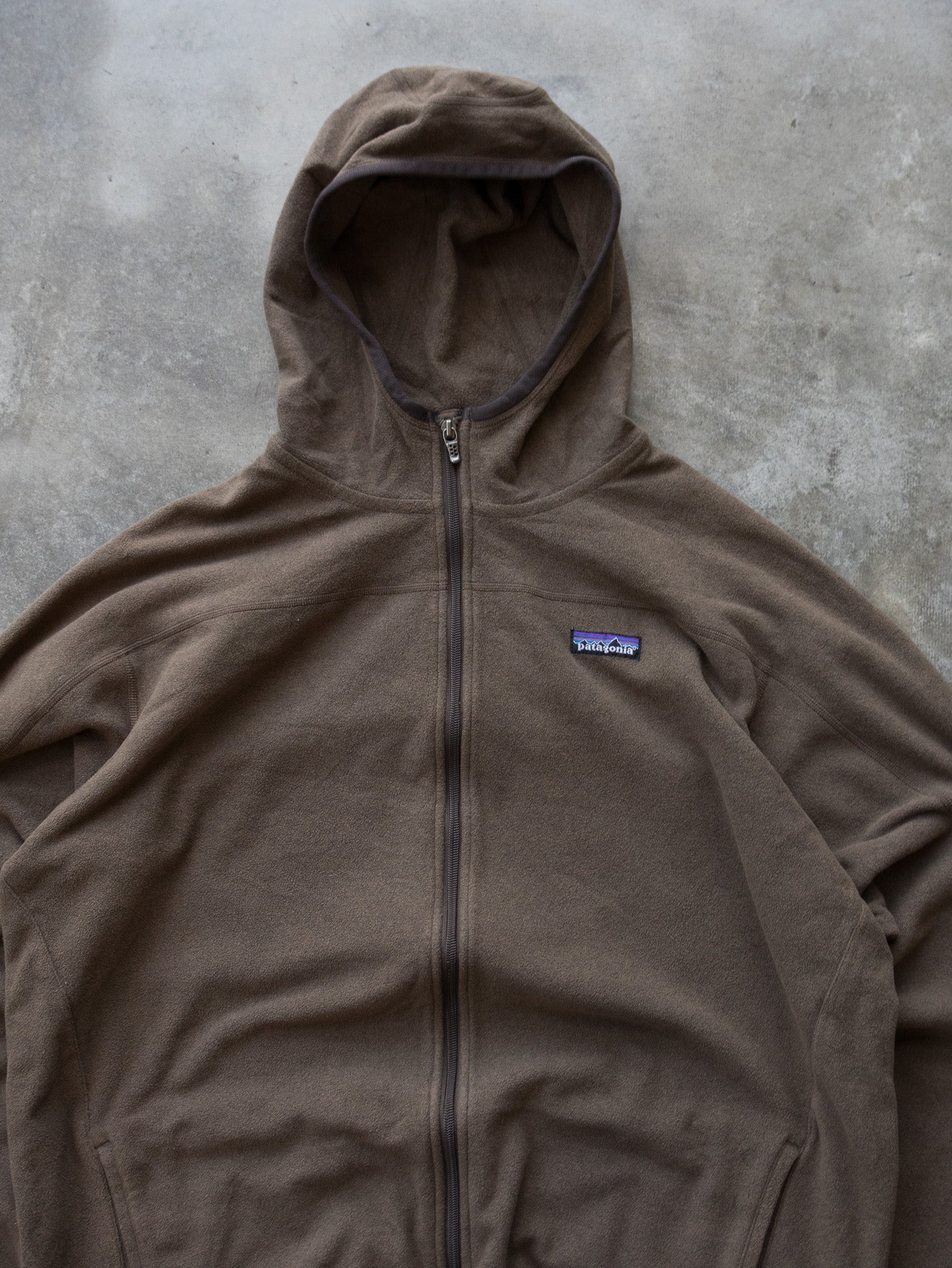 Vintage Brown Patagonia Fleece Hoodie (XL)