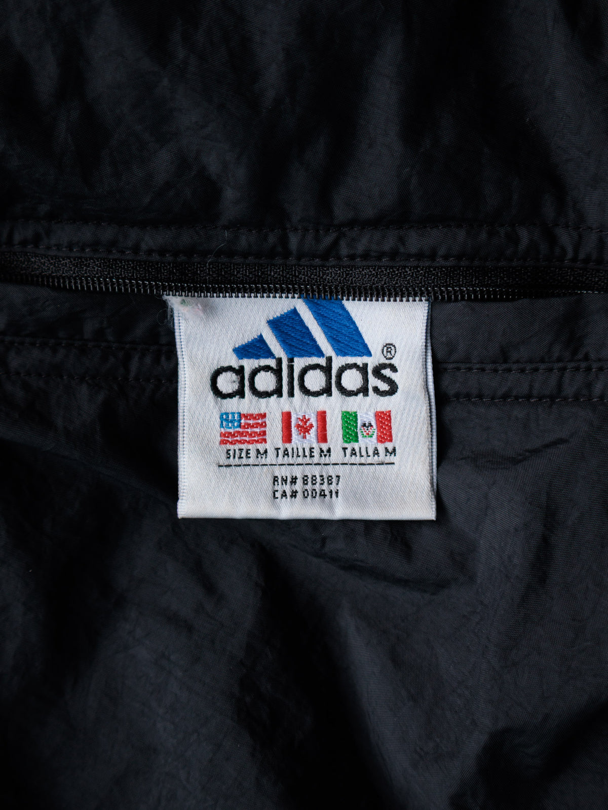 Vintage 90s Black Adidas Colourblock Puffer Jacket (M)