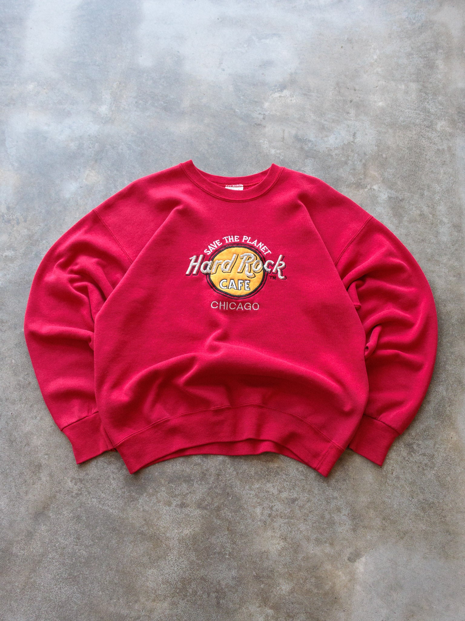 Vintage 90s Red Hard Rock Cafe Chicago Sweatshirt (L)