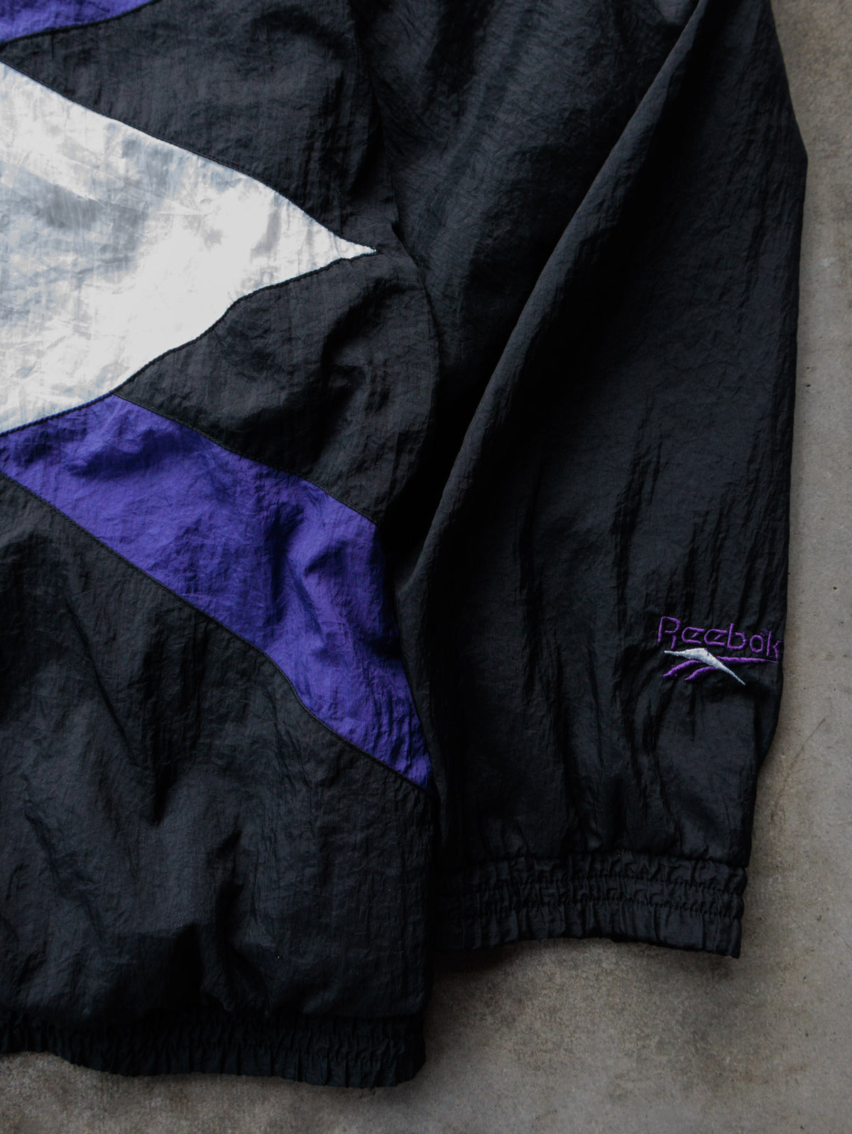 Vintage 90s Black Reebok Colourblock Jacket (XL)