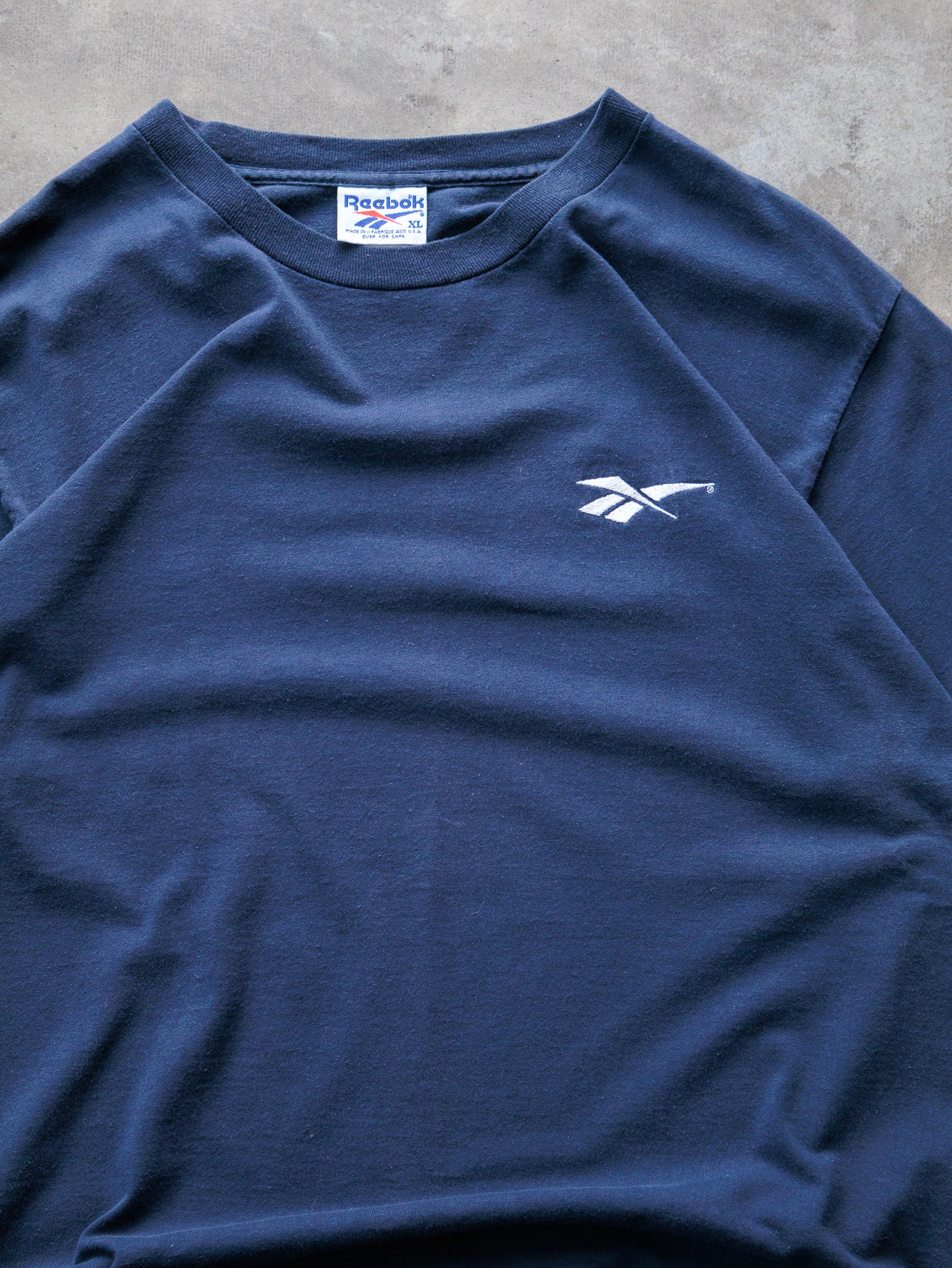 Vintage 90s Navy Reebok Logo Tee (XL)