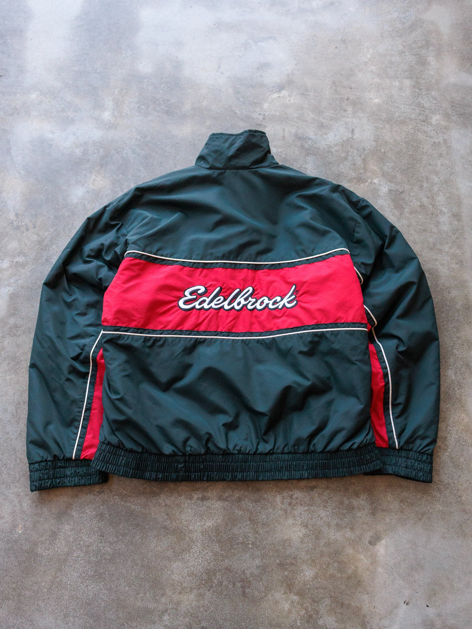 Vintage 90s Black & Red Edelbrock Racing Jacket (XL)