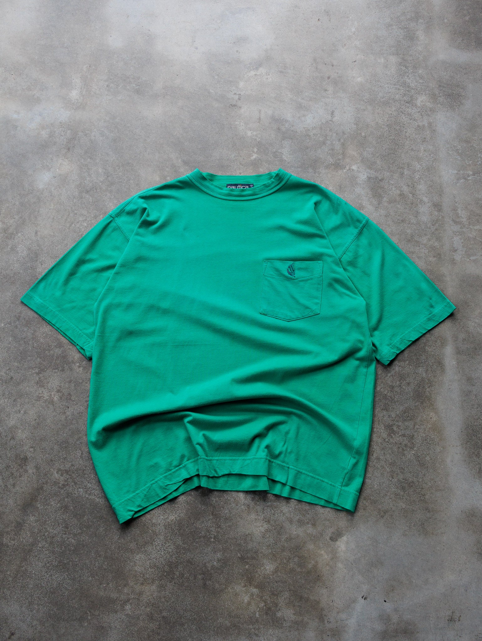 Vintage 90s Green Nautica Pocket Tee (L)