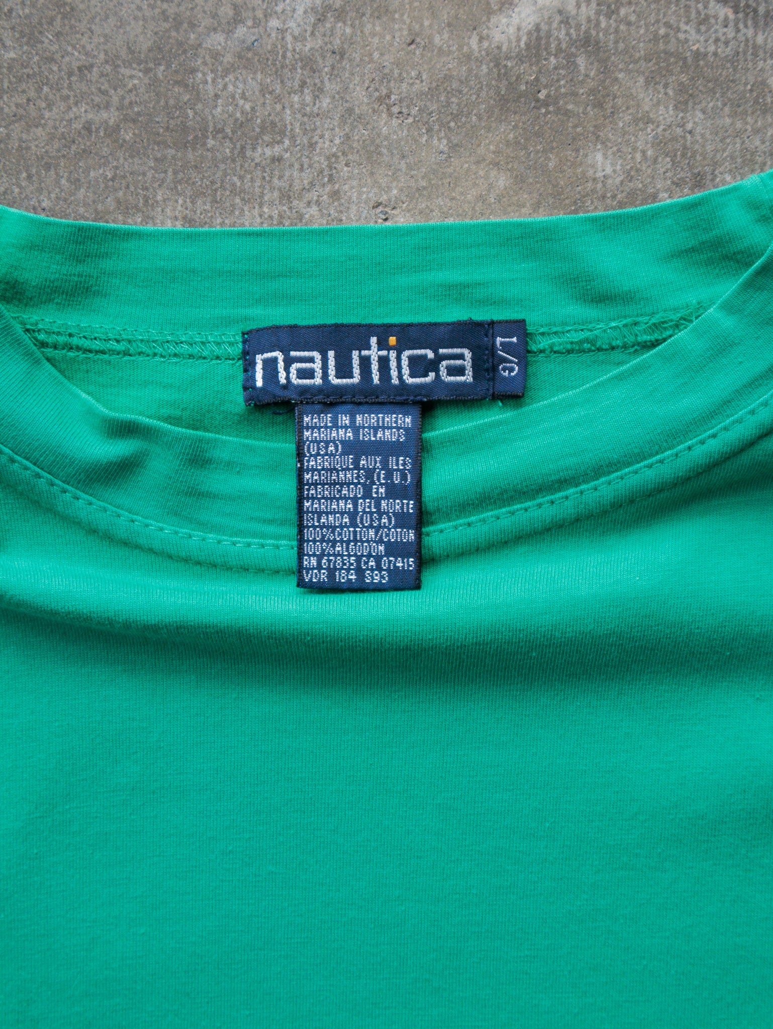 Vintage 90s Green Nautica Pocket Tee (L)