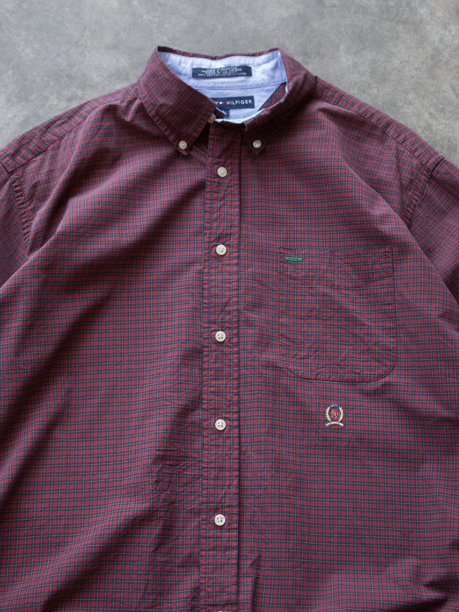 Vintage Red Check Tommy Hilfiger Shirt (L)