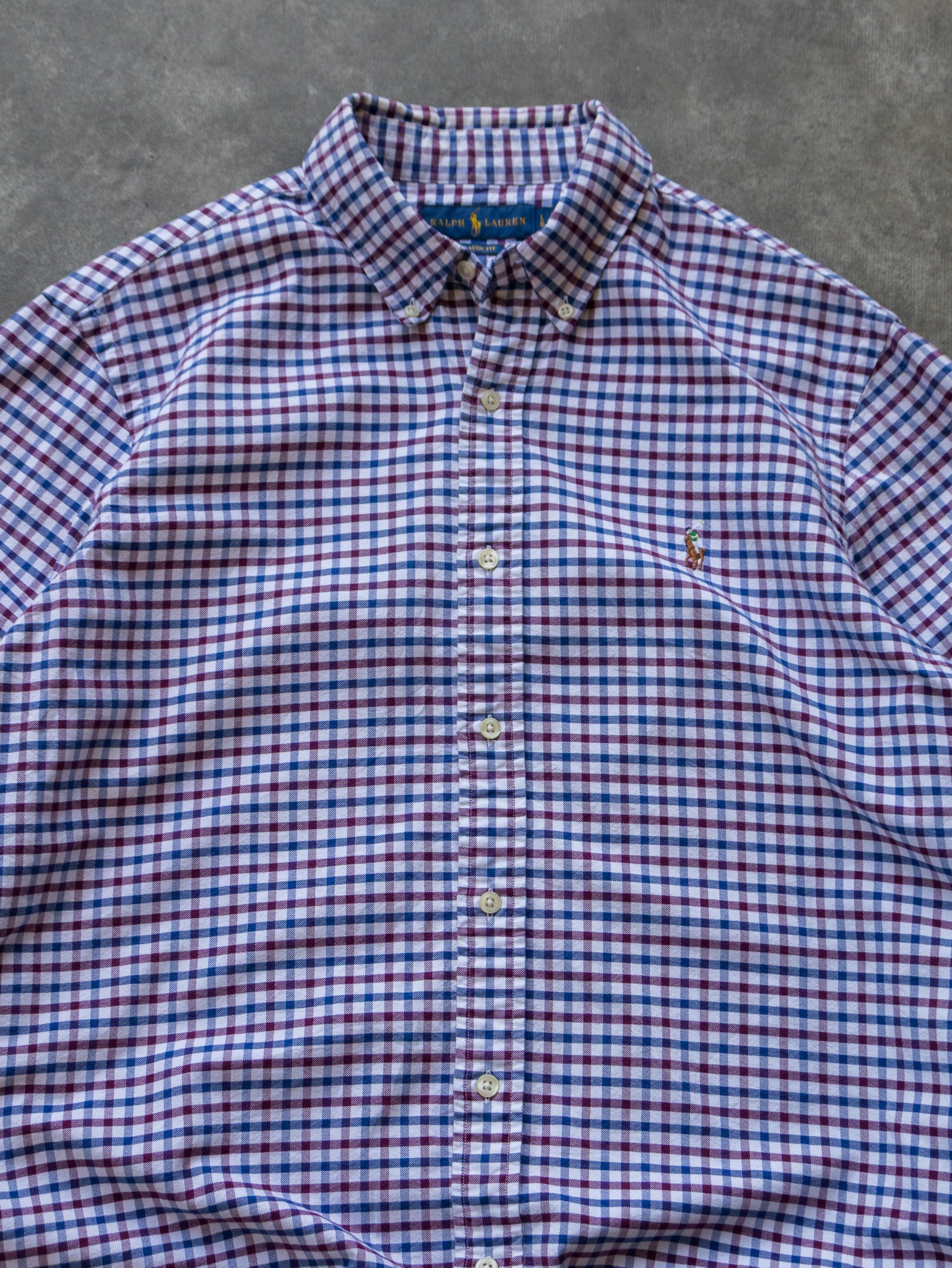 Vintage Blue Check Ralph Lauren Shirt (L)