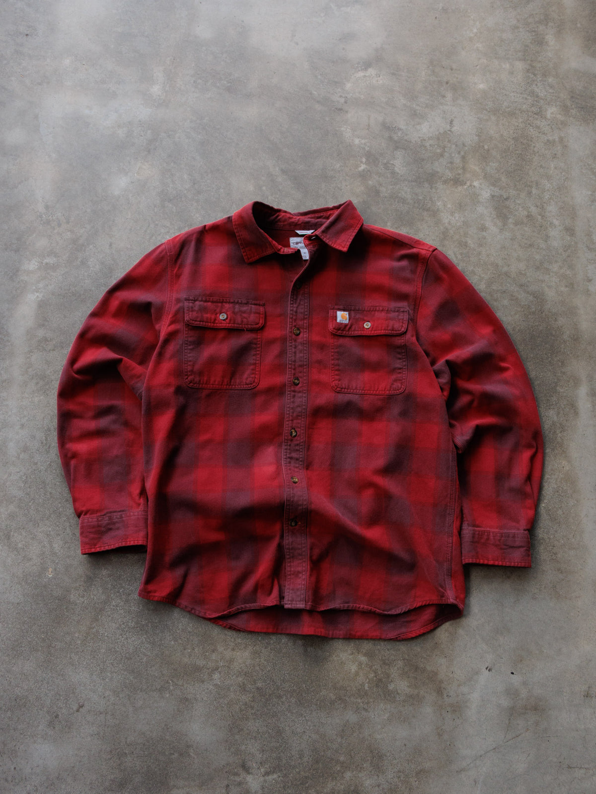 Vintage Red Plaid Carhartt Flannel Shirt (M)