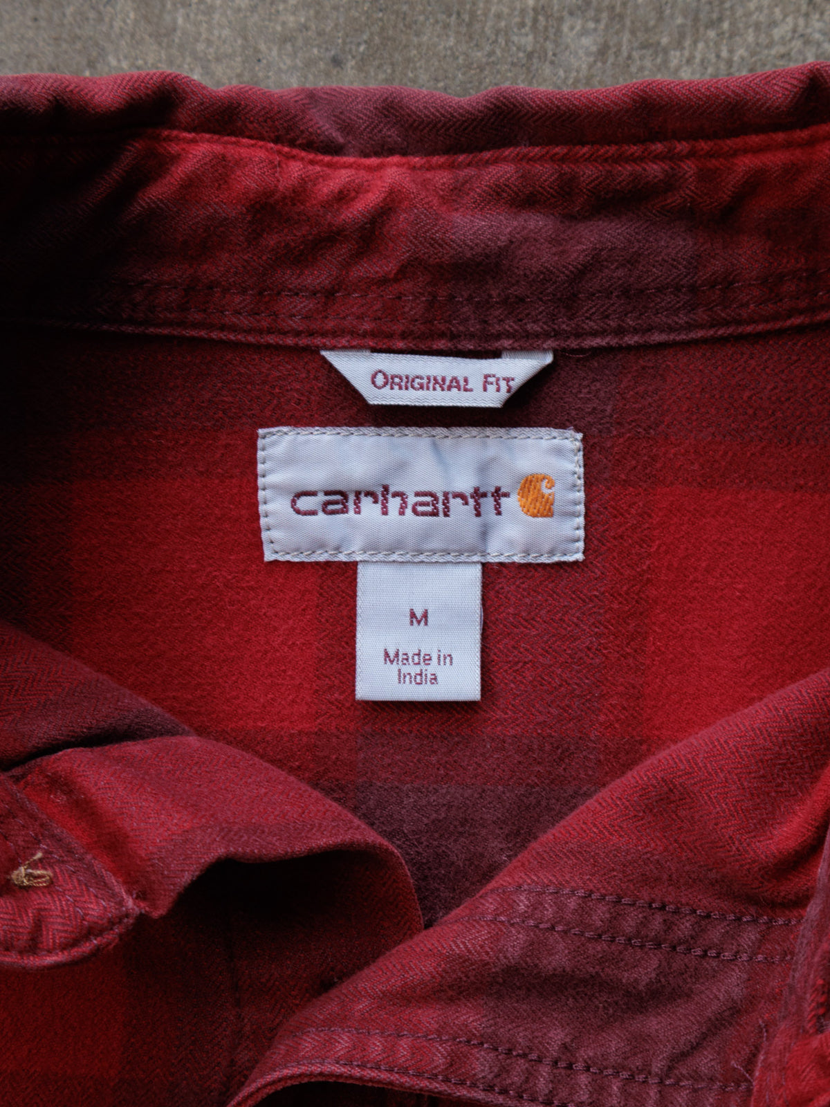 Vintage Red Plaid Carhartt Flannel Shirt (M)