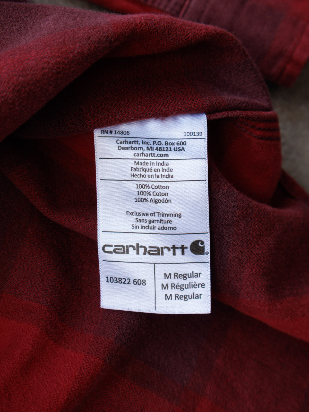 Vintage Red Plaid Carhartt Flannel Shirt (M)