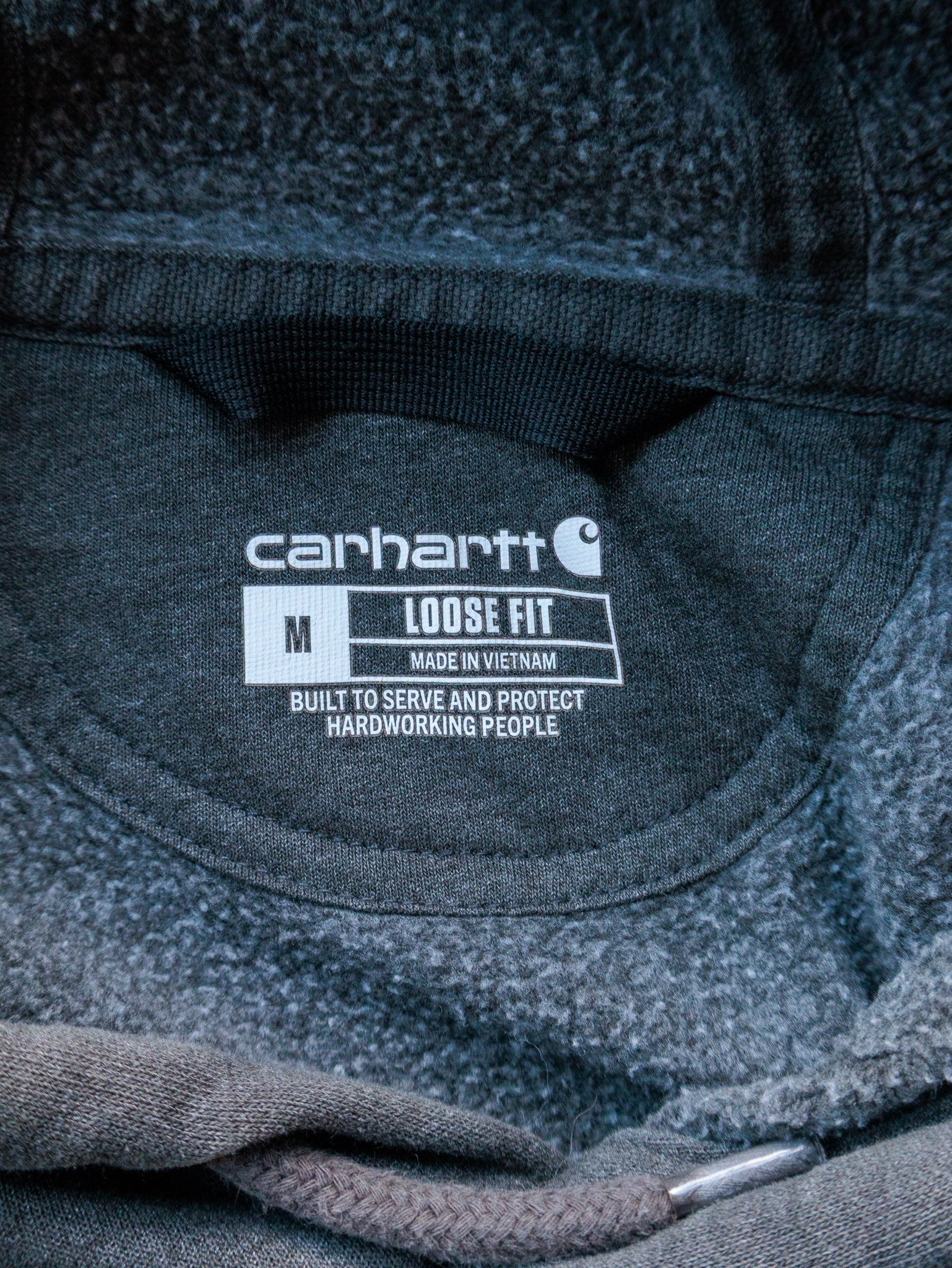 Vintage Grey Carhartt Sleeve Spell Out Hoodie (M)
