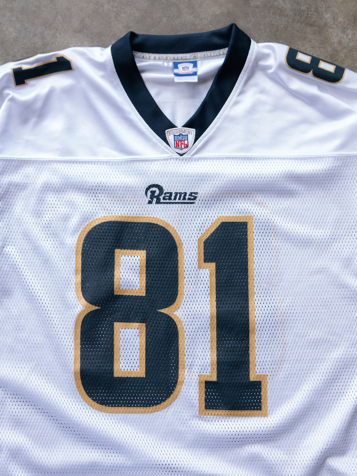 Vintage 00s White Reebok St. Louis Rams Holt Jersey (2XL)