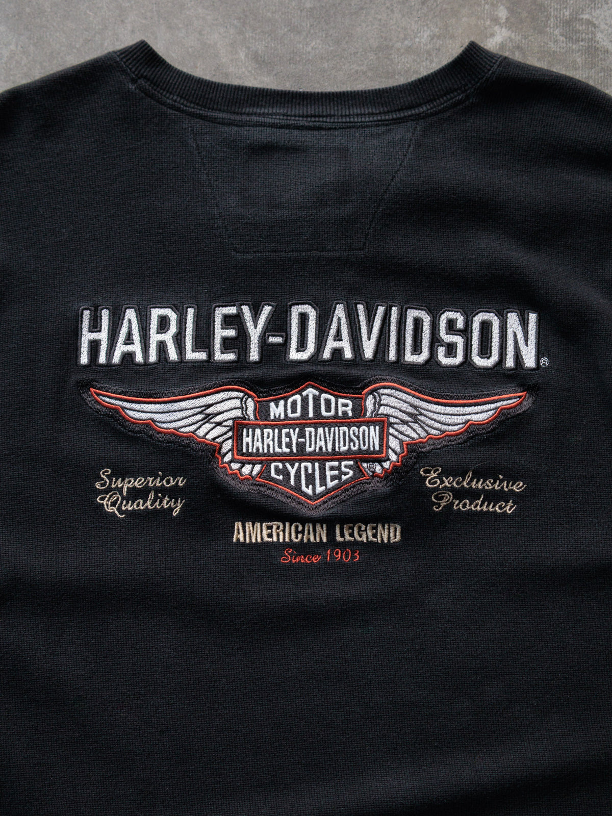 Vintage 00s Black Harley-Davidson Henley Long Sleeve Tee (XL)