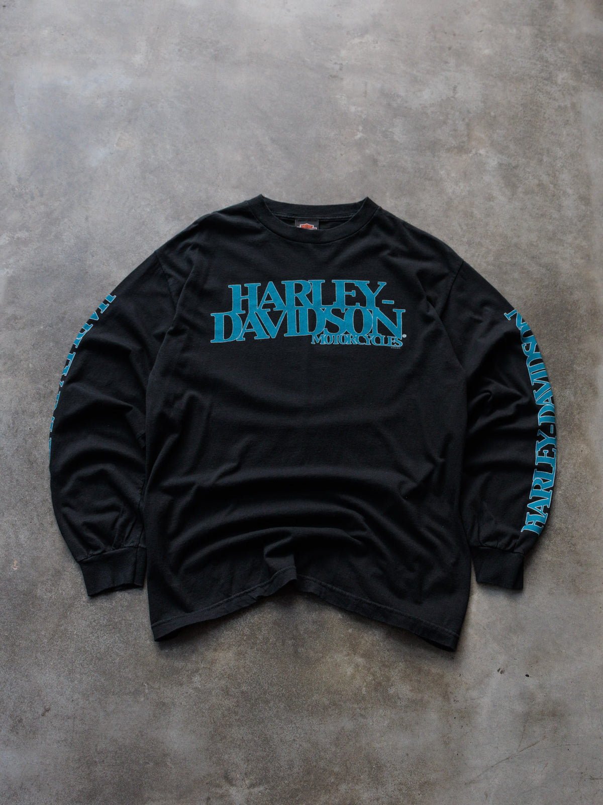 Vintage 2012 Black Harley-Davidson Ithaca Cayuta New York Long Sleeve Tee (L)