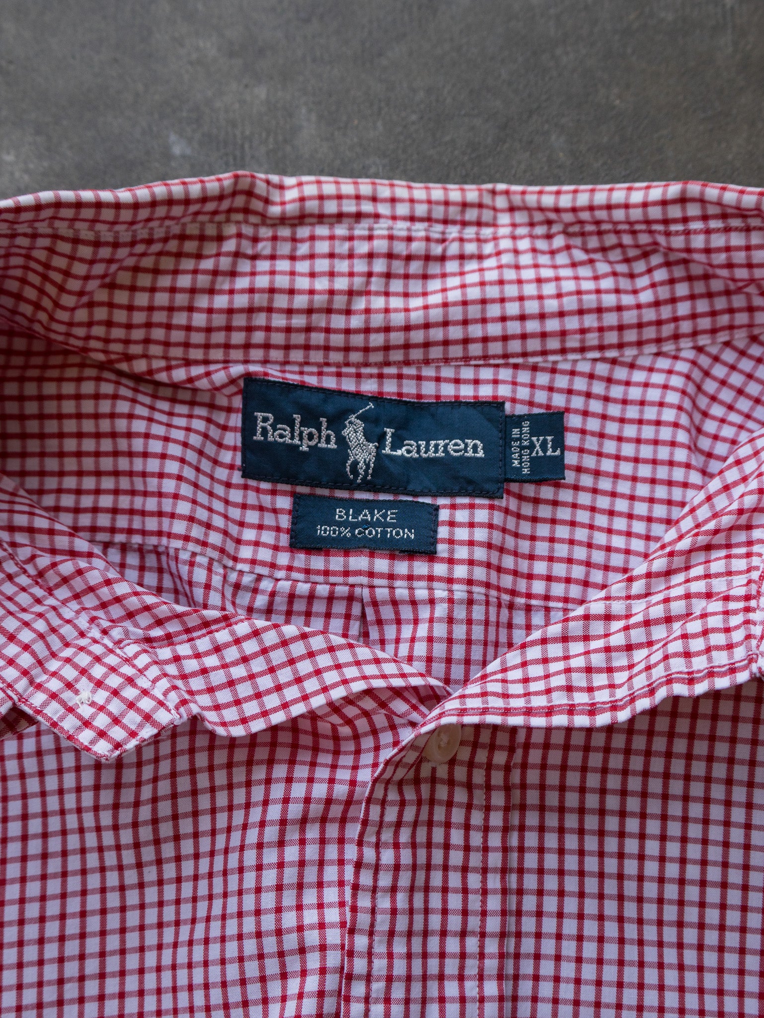 Vintage Red Check Ralph Lauren Shirt (XL)
