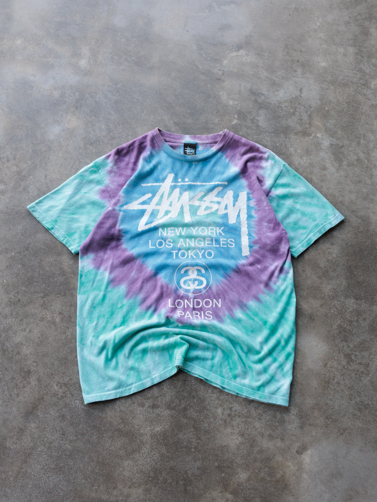 Vintage Multicolor Tie-Dye Stussy Tee (M)