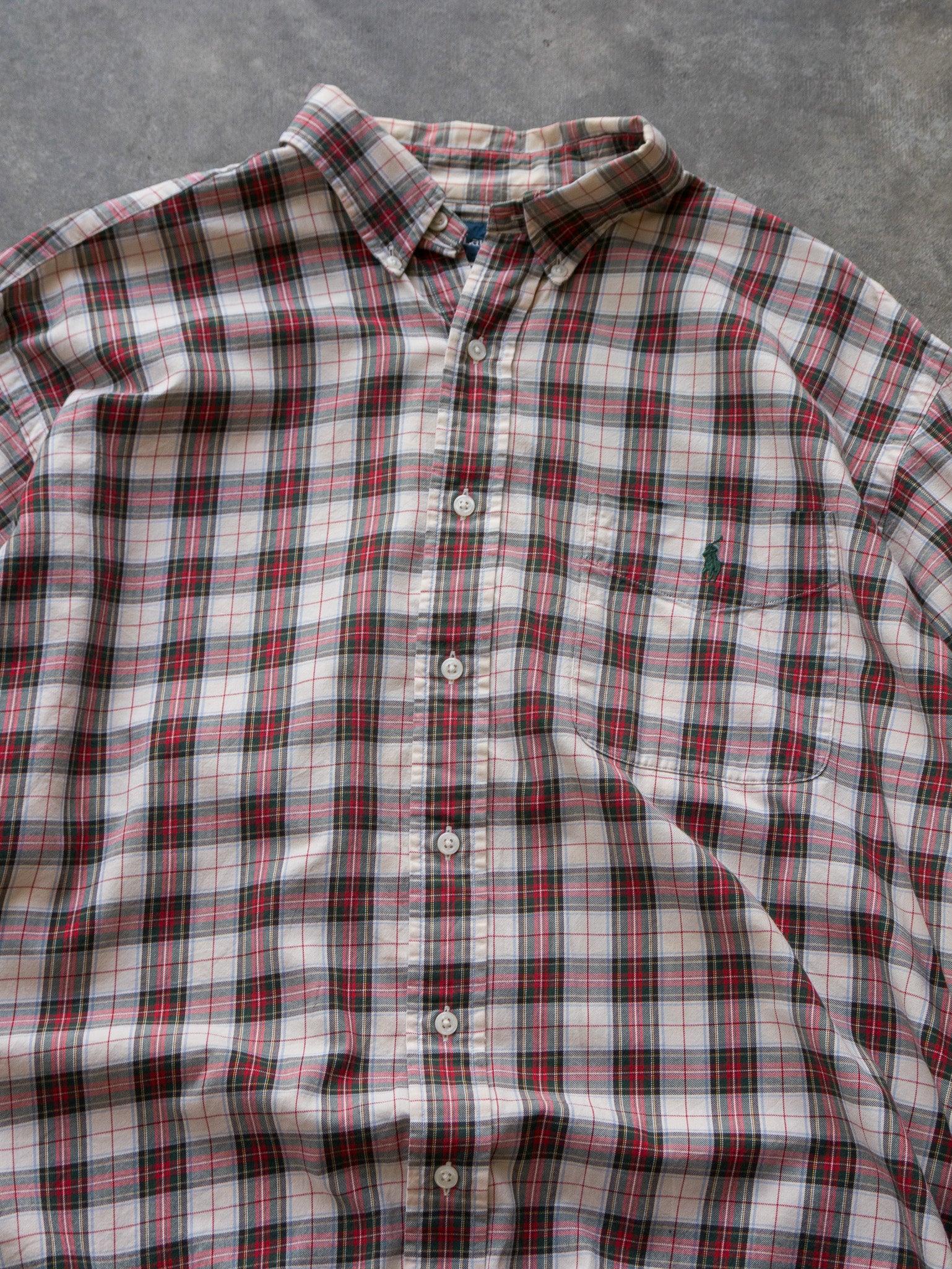 Vintage Cream Check Ralph Lauren Shirt (L)