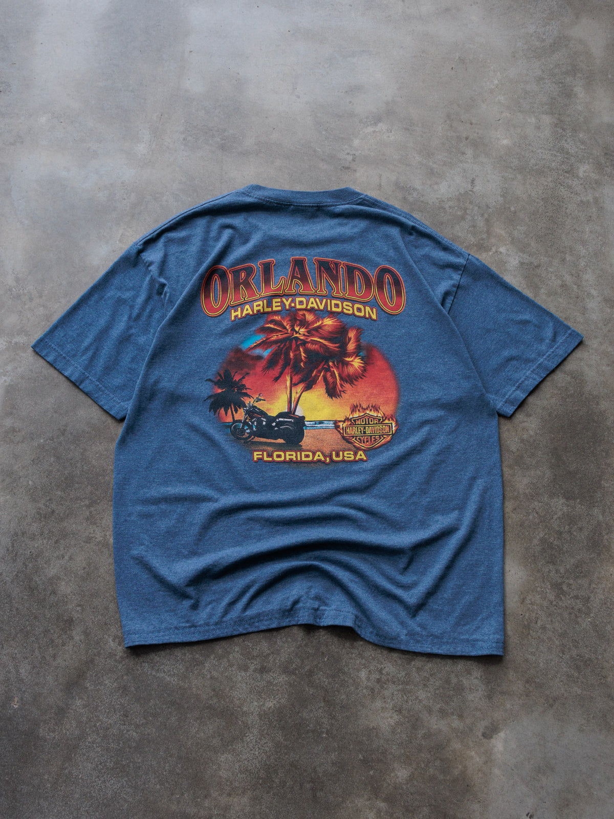 Vintage Blue Harley-Davidson Orlando Florida Tee (XL)