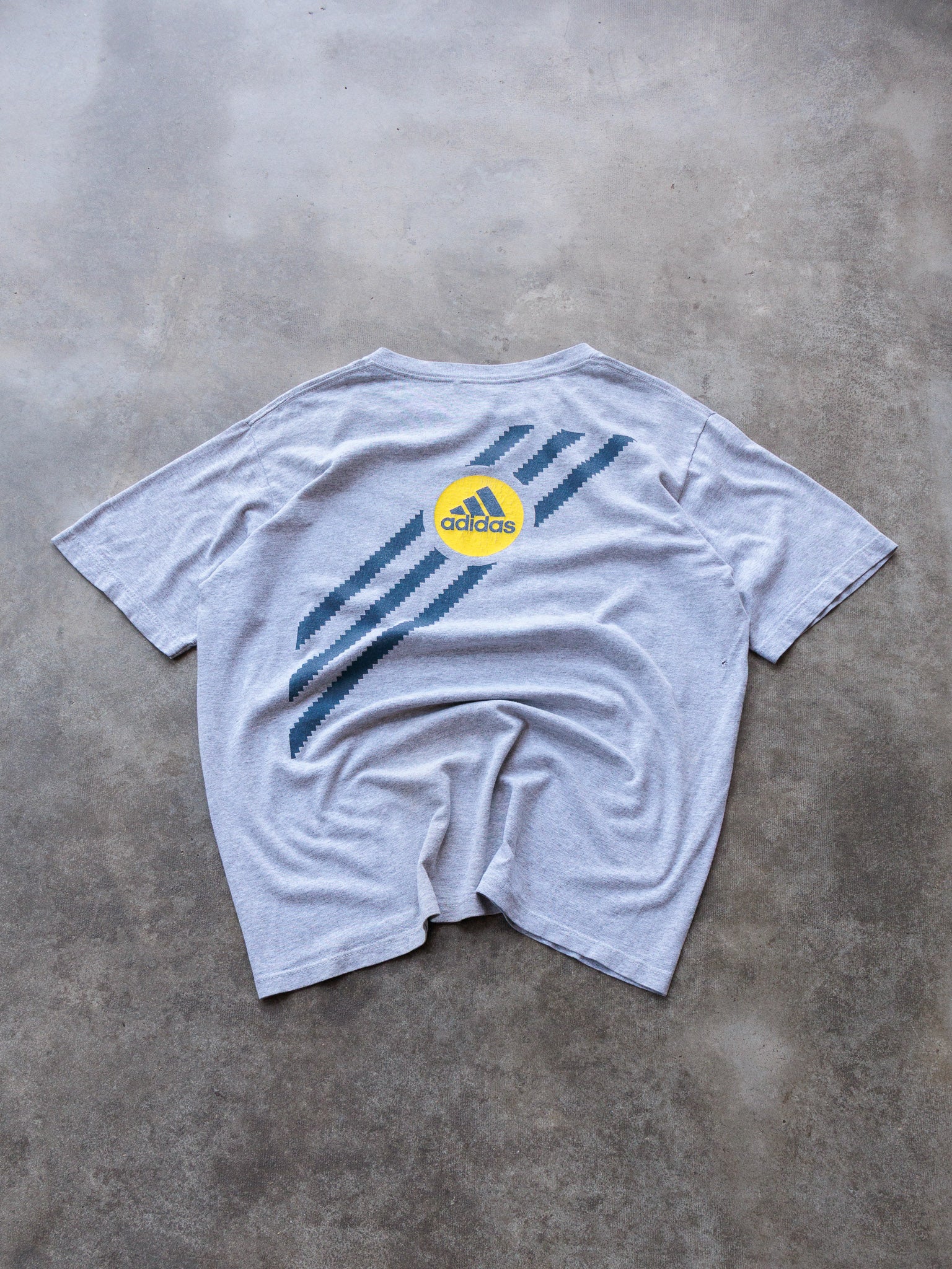 Vintage 90s Grey Adidas Graphic Tee (XL)