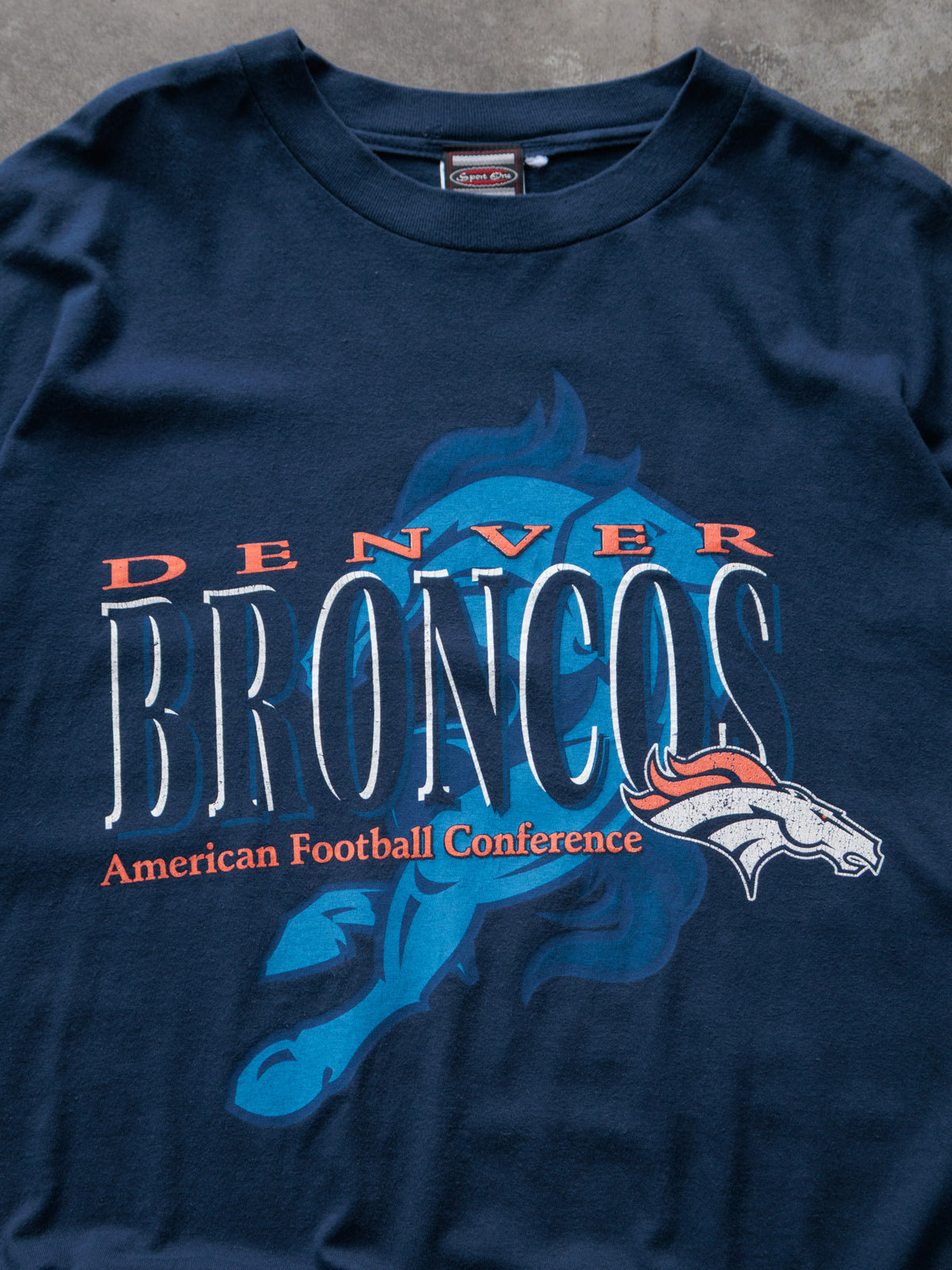 Vintage 90s Navy Denver Broncos Tee (2XL)