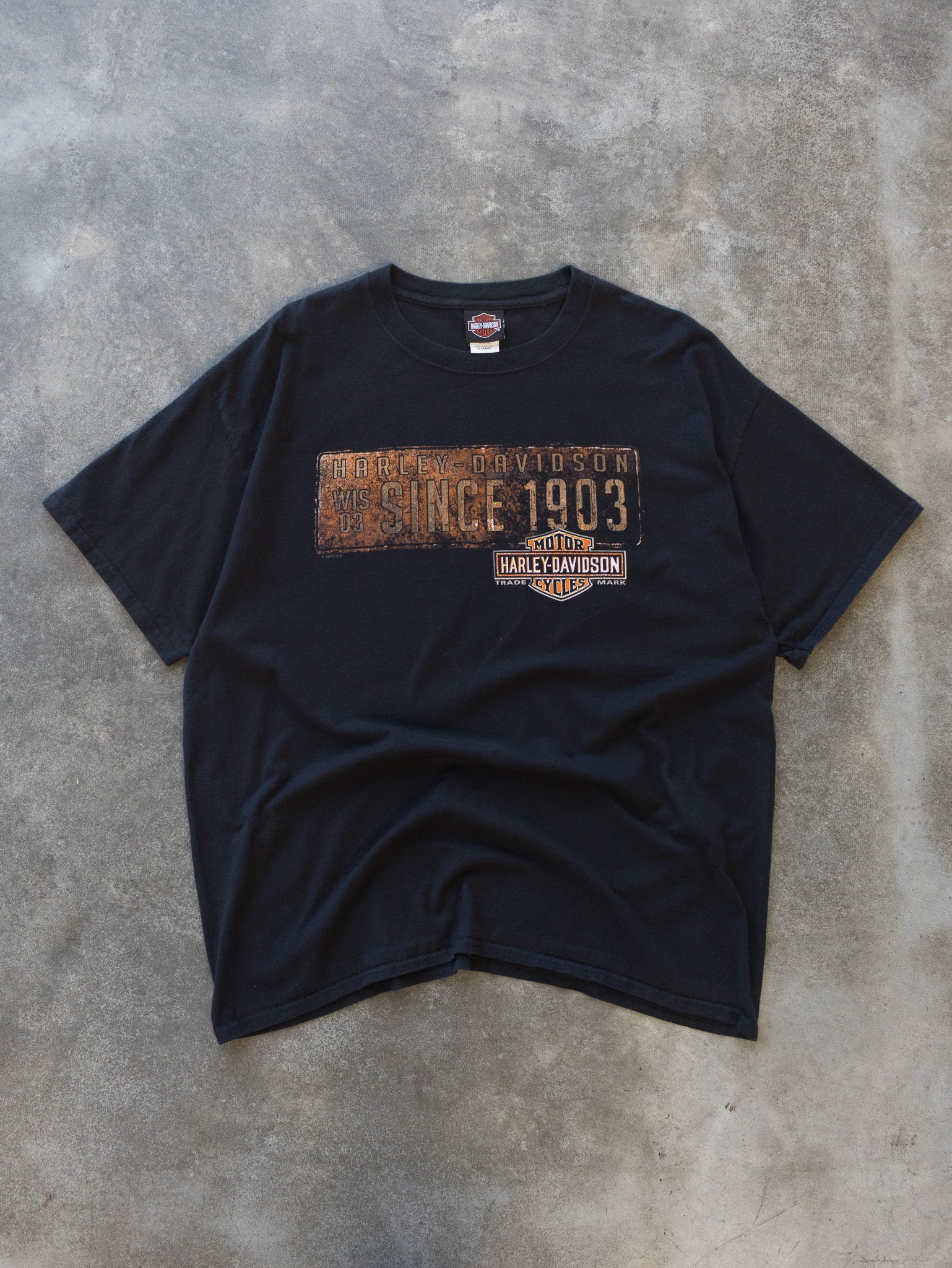 Vintage Black Harley-Davidson Tee (XL)