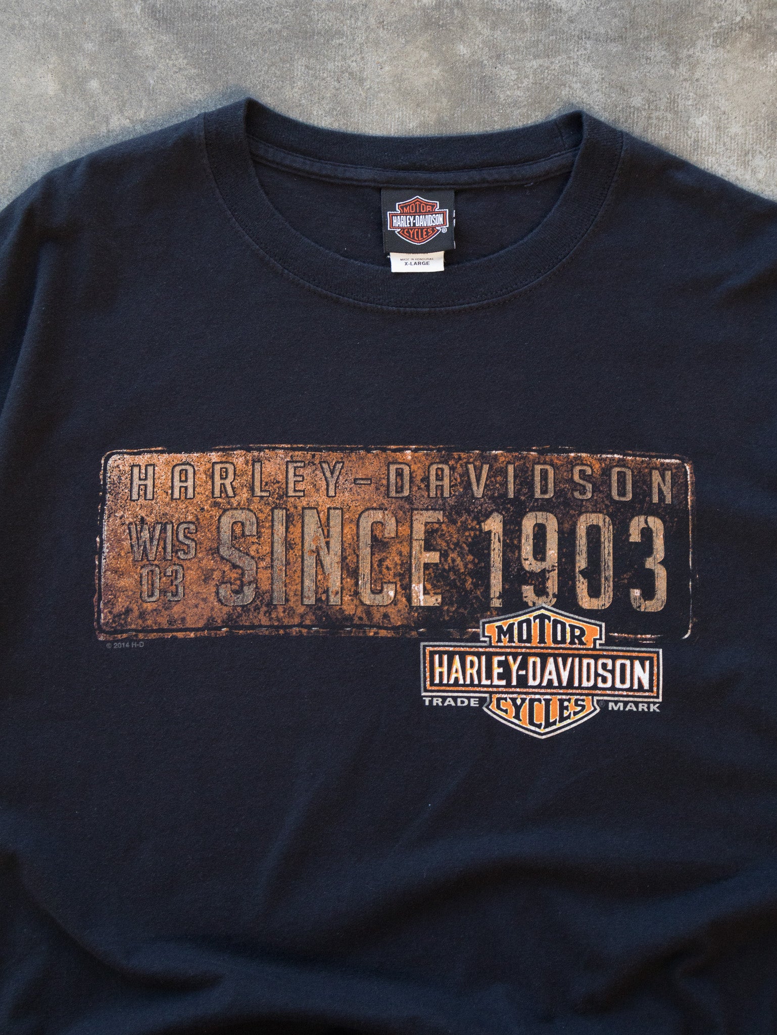 Vintage Black Harley-Davidson Tee (XL)