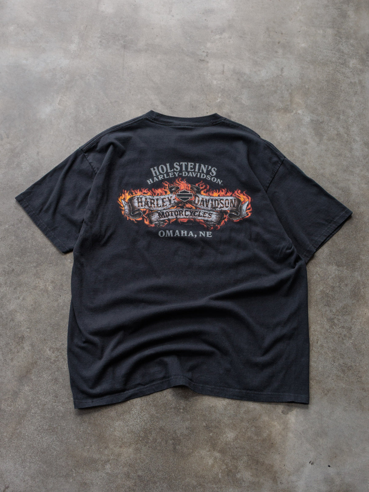 Vintage Black Harley-Davidson Omaha Nebraska Tee (XL)