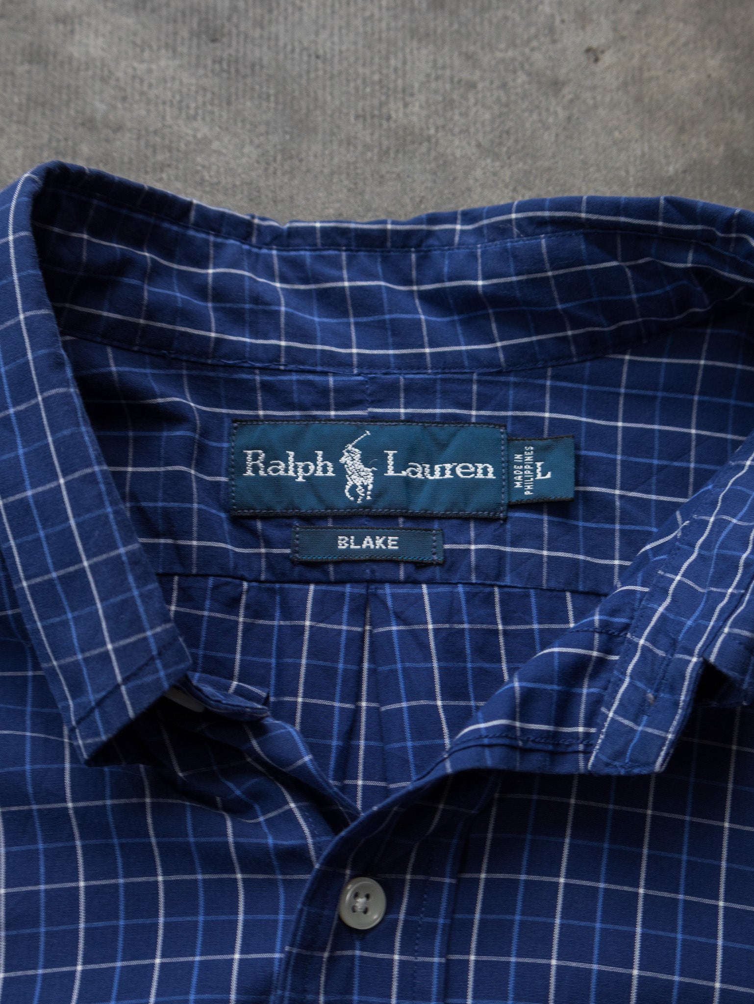 Vintage Blue Check Ralph Lauren Shirt (L)