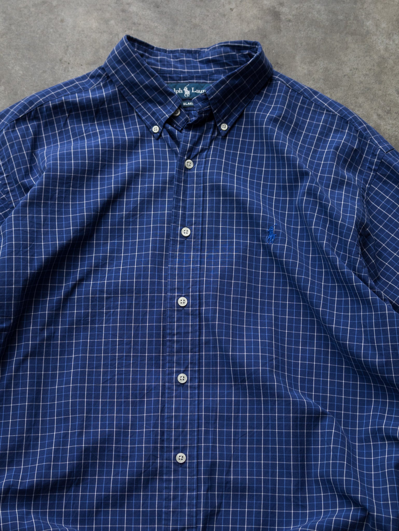 Vintage Blue Check Ralph Lauren Shirt (L)