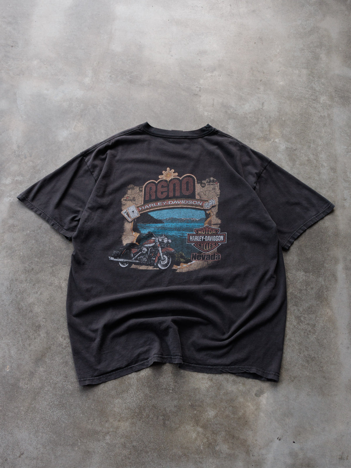 Vintage Black Harley-Davidson Reno Nevada Tee (2XL)