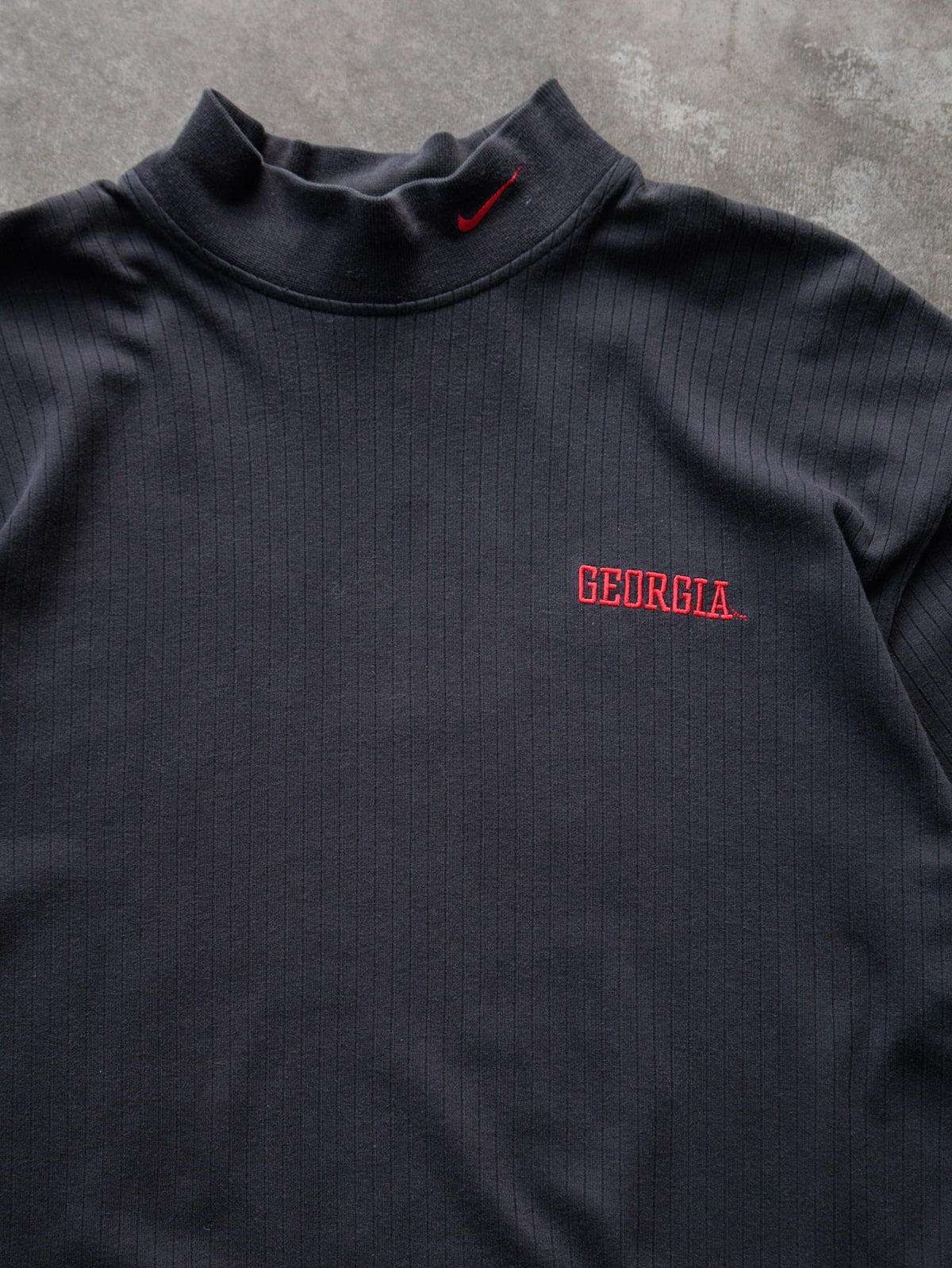 Vintage 00s Black Nike Georgia Mock Neck Long Sleeve Tee (L)