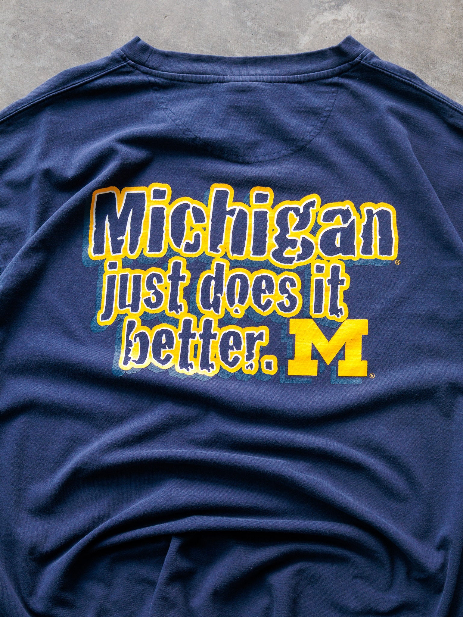 Vintage 00s Navy Starter Michigan Just Does It Better Tee (XL)