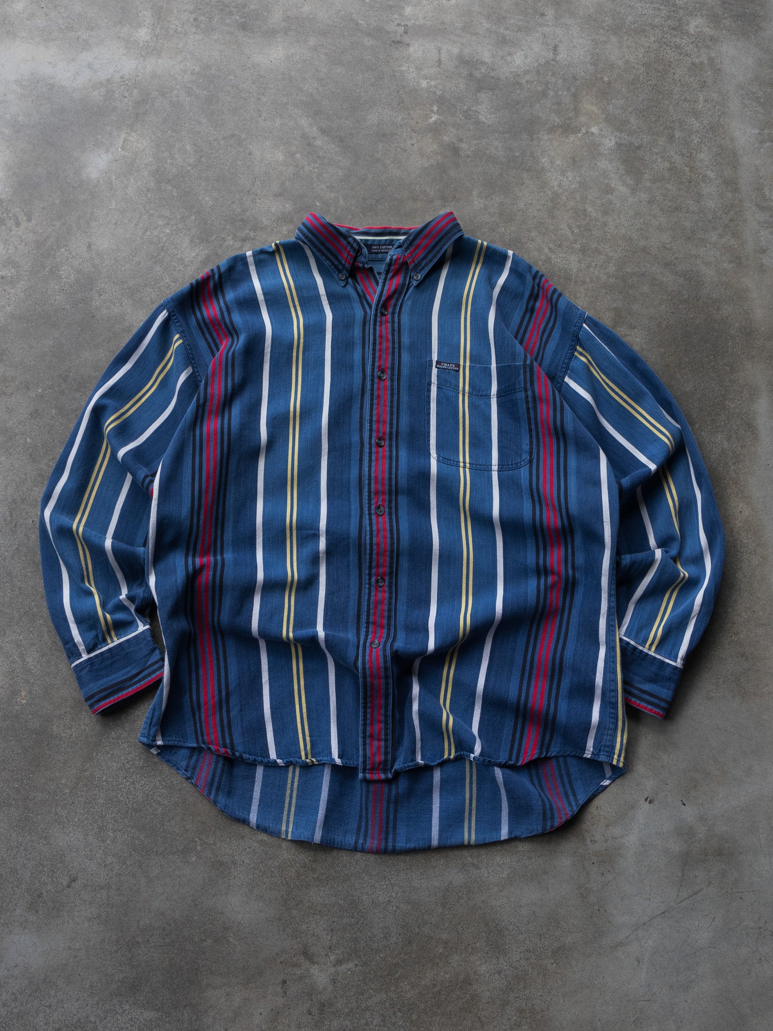 Vintage Blue Striped Chaps Ralph Lauren Shirt (L)