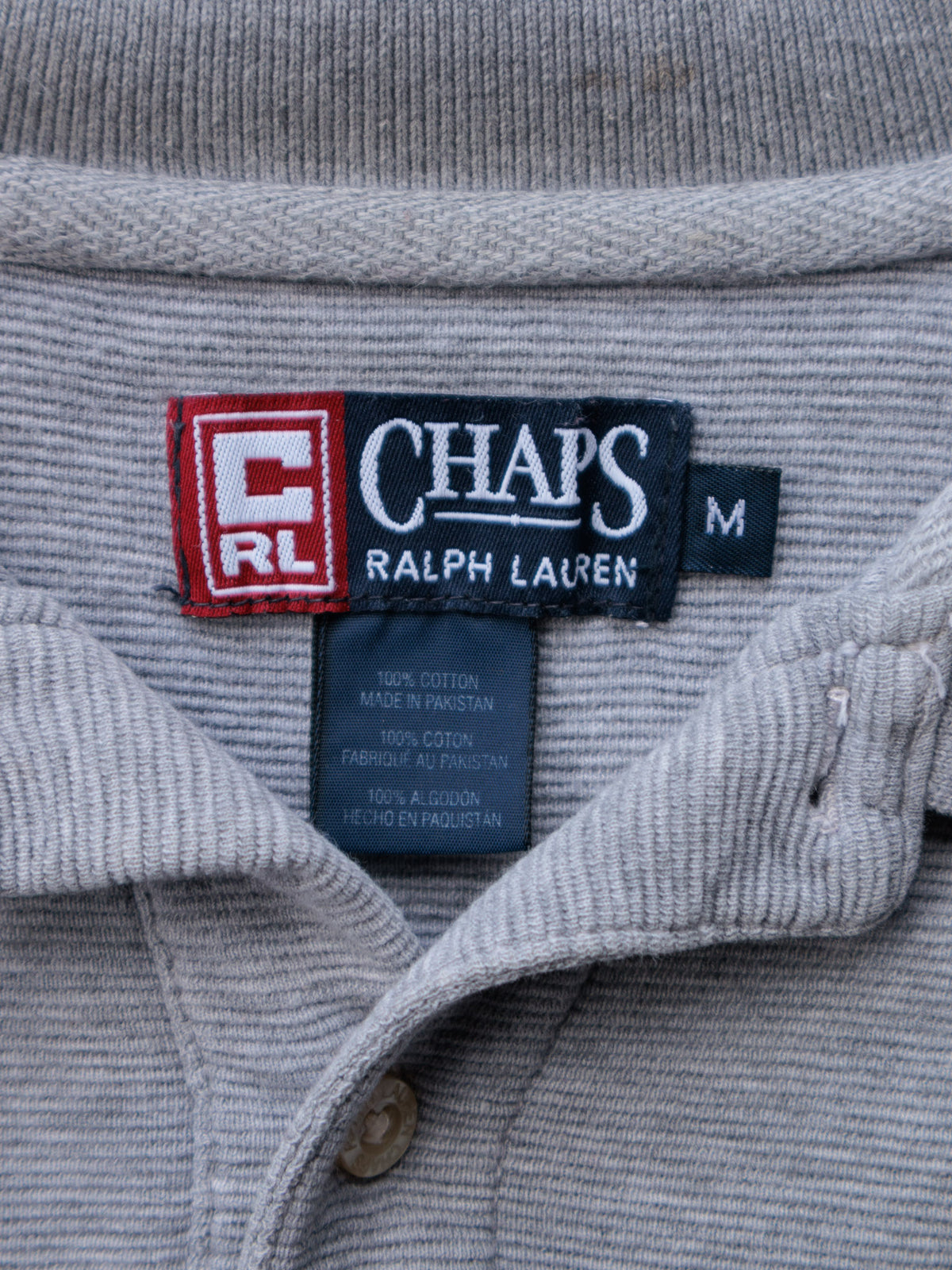 Vintage Grey Chaps Ralph Lauren Polo Shirt (M)