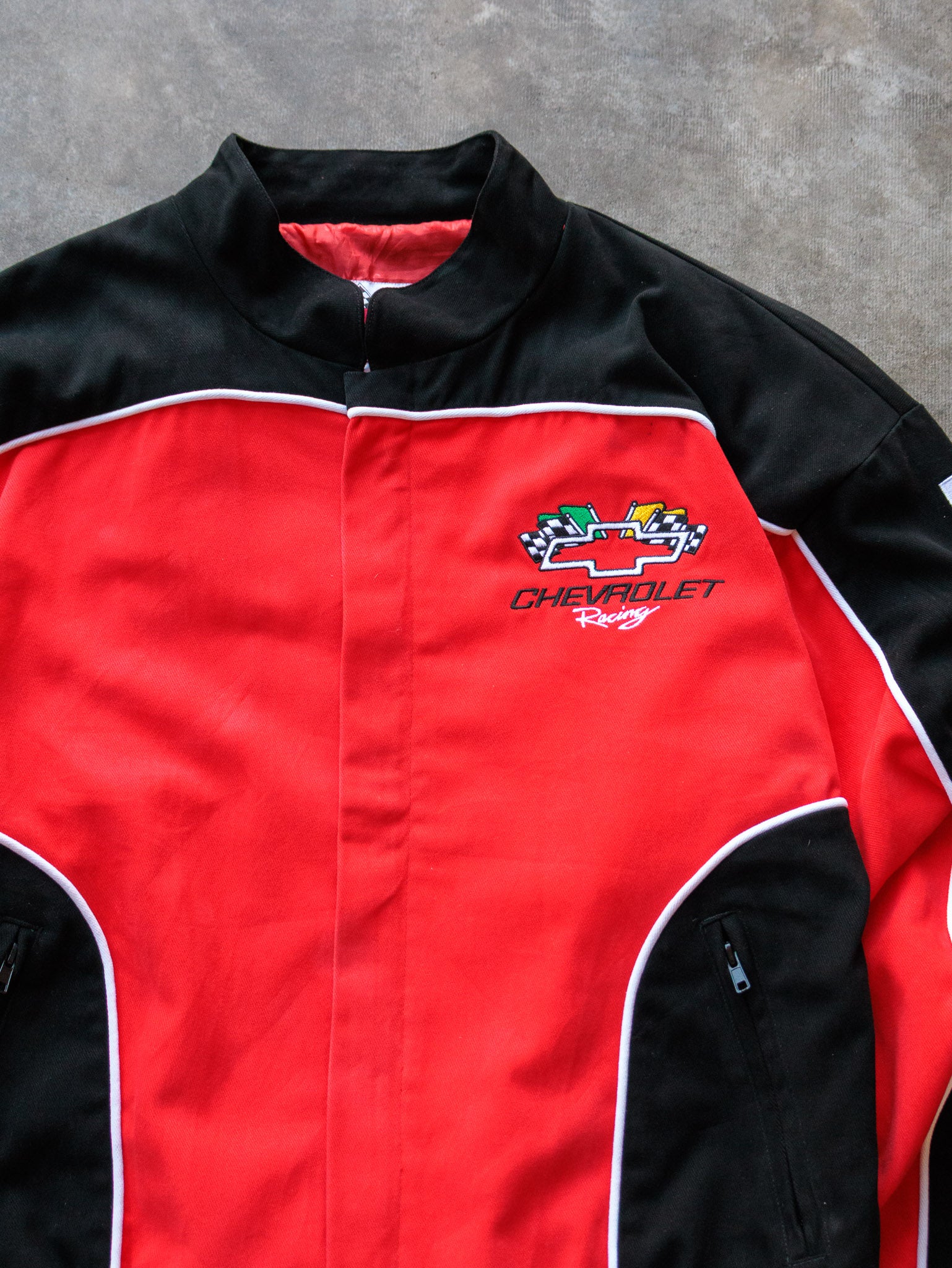 Vintage 90s Red & Black Chevrolet Racing Jacket (L)