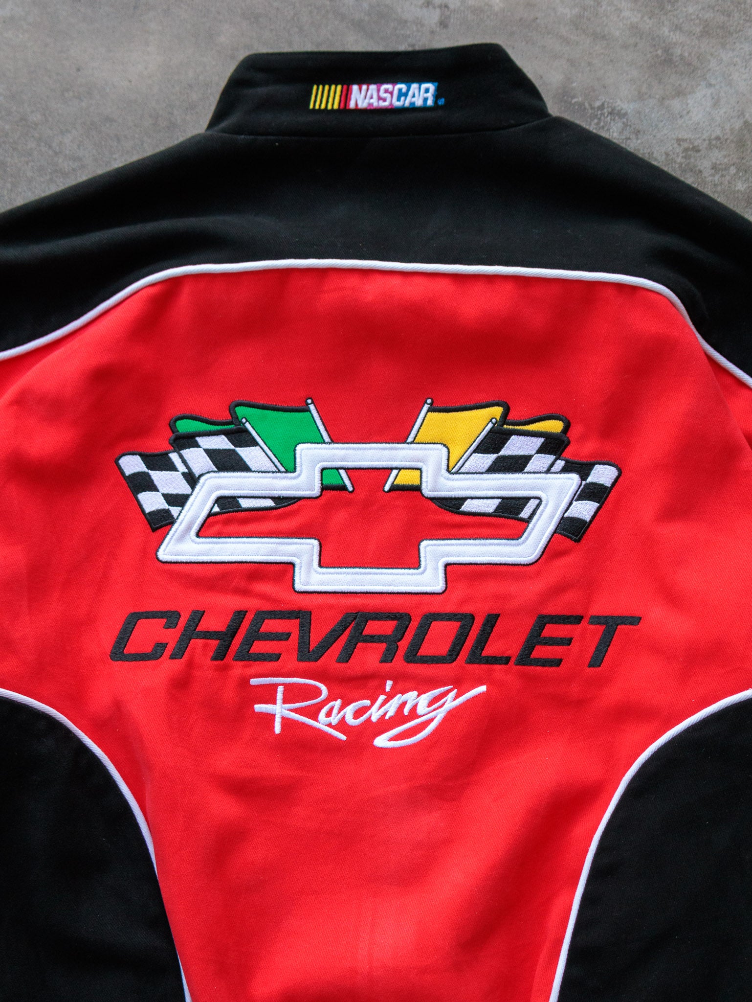 Vintage 90s Red & Black Chevrolet Racing Jacket (L)