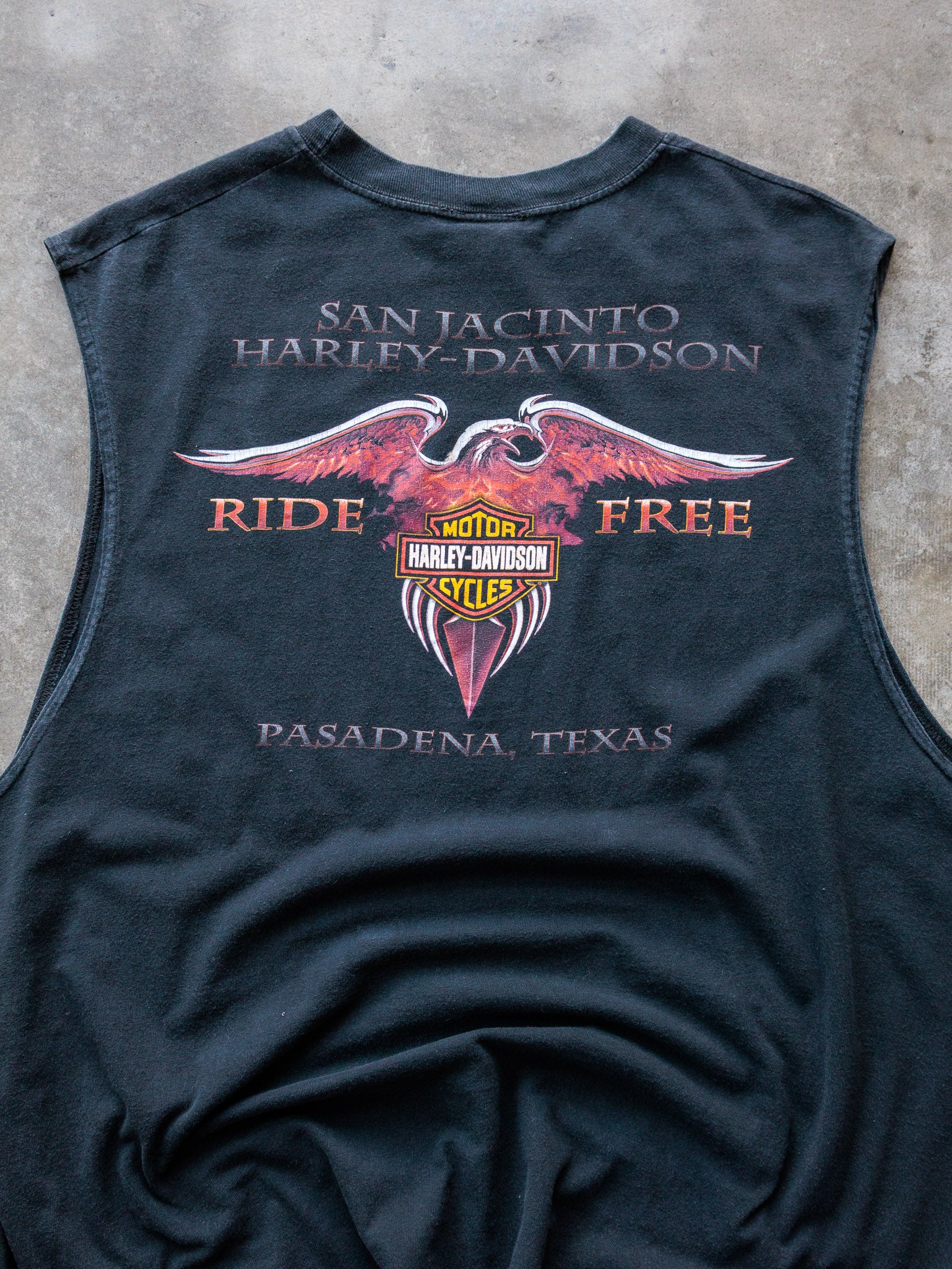 Vintage 00s Black Harley-Davidson Pasadena Texas Tank (2XL)