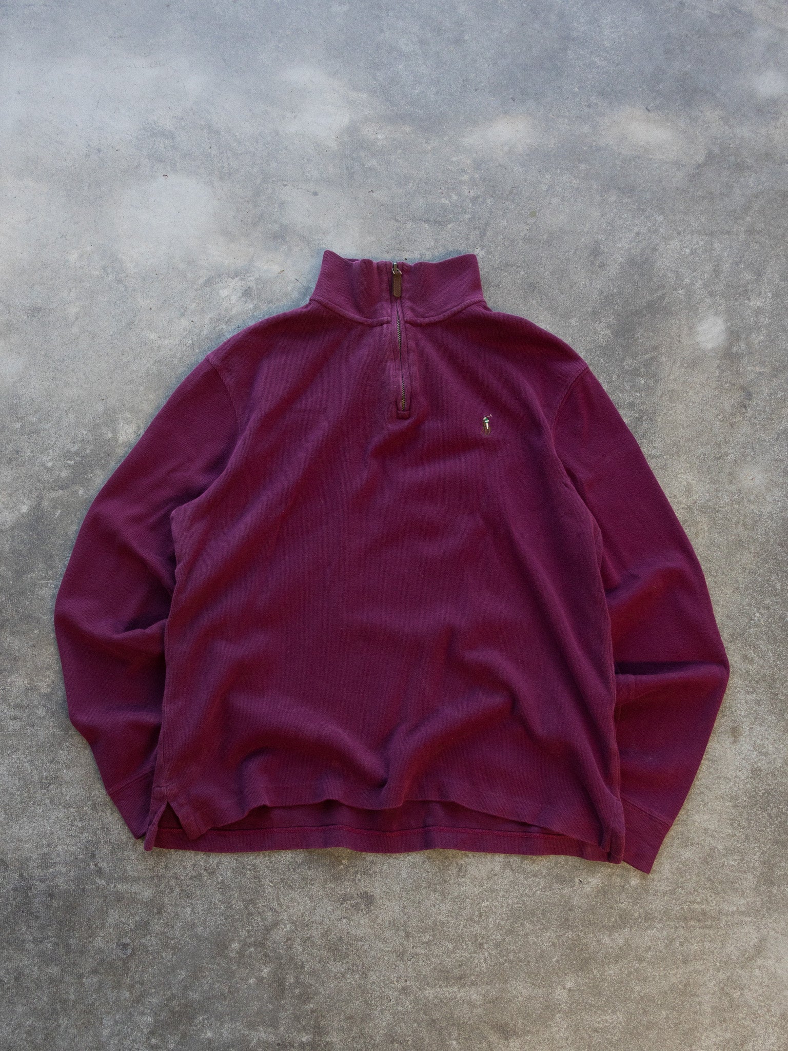 Vintage Maroon Polo Ralph Lauren Quarter Zip Knit (S)