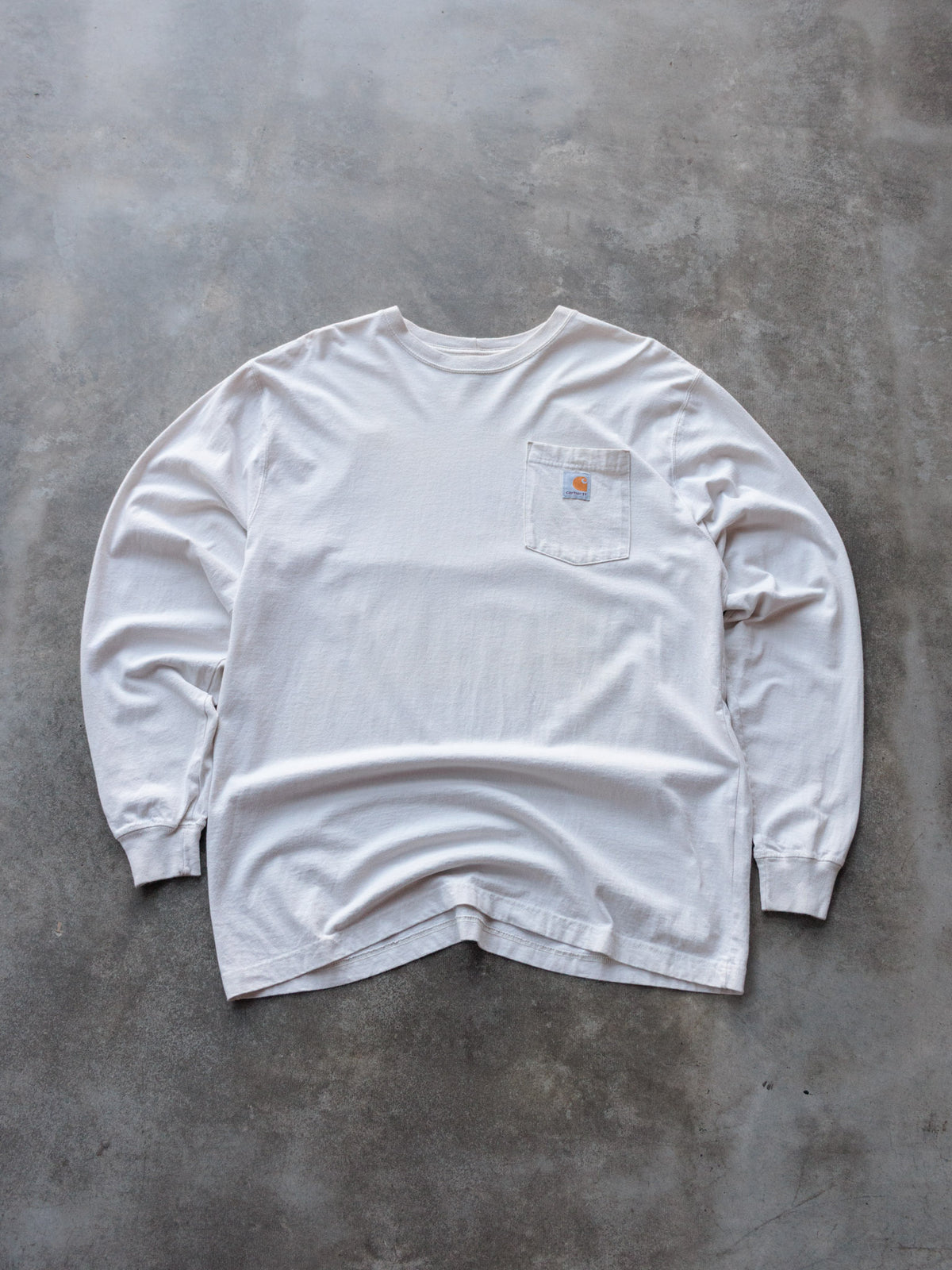 Vintage White Carhartt Pocket Long Sleeve Tee (L)