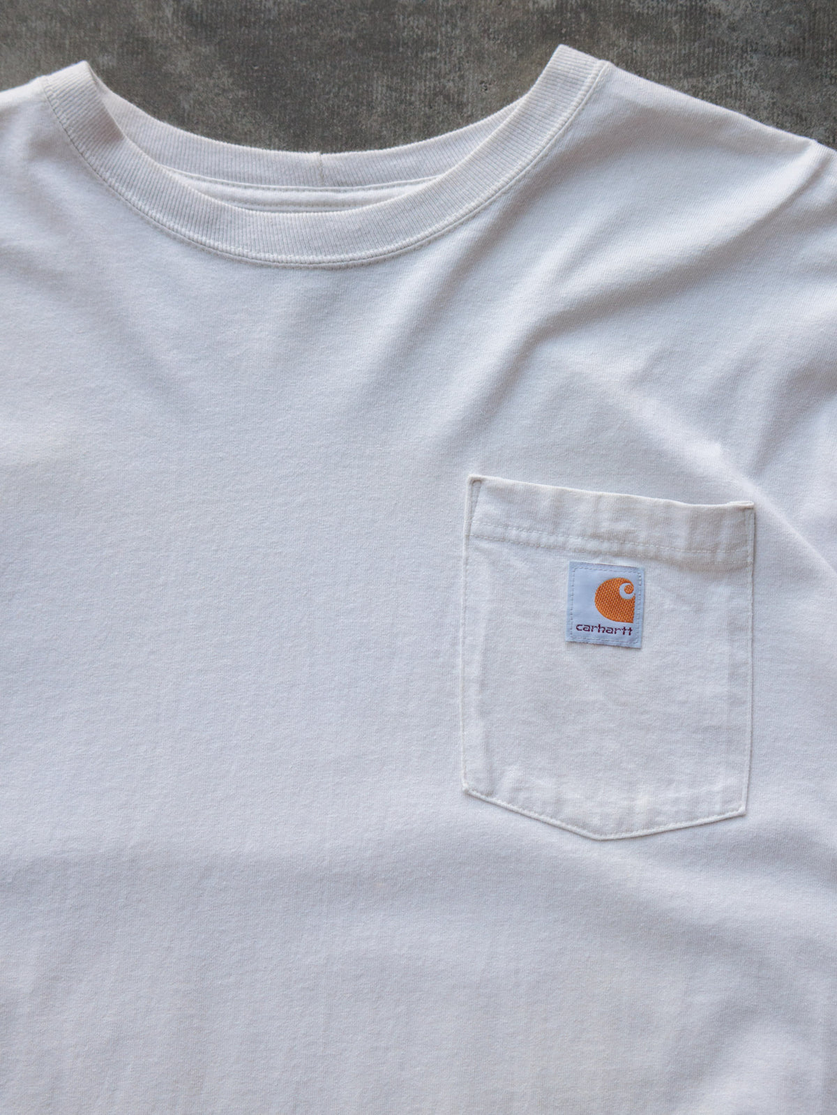 Vintage White Carhartt Pocket Long Sleeve Tee (L)