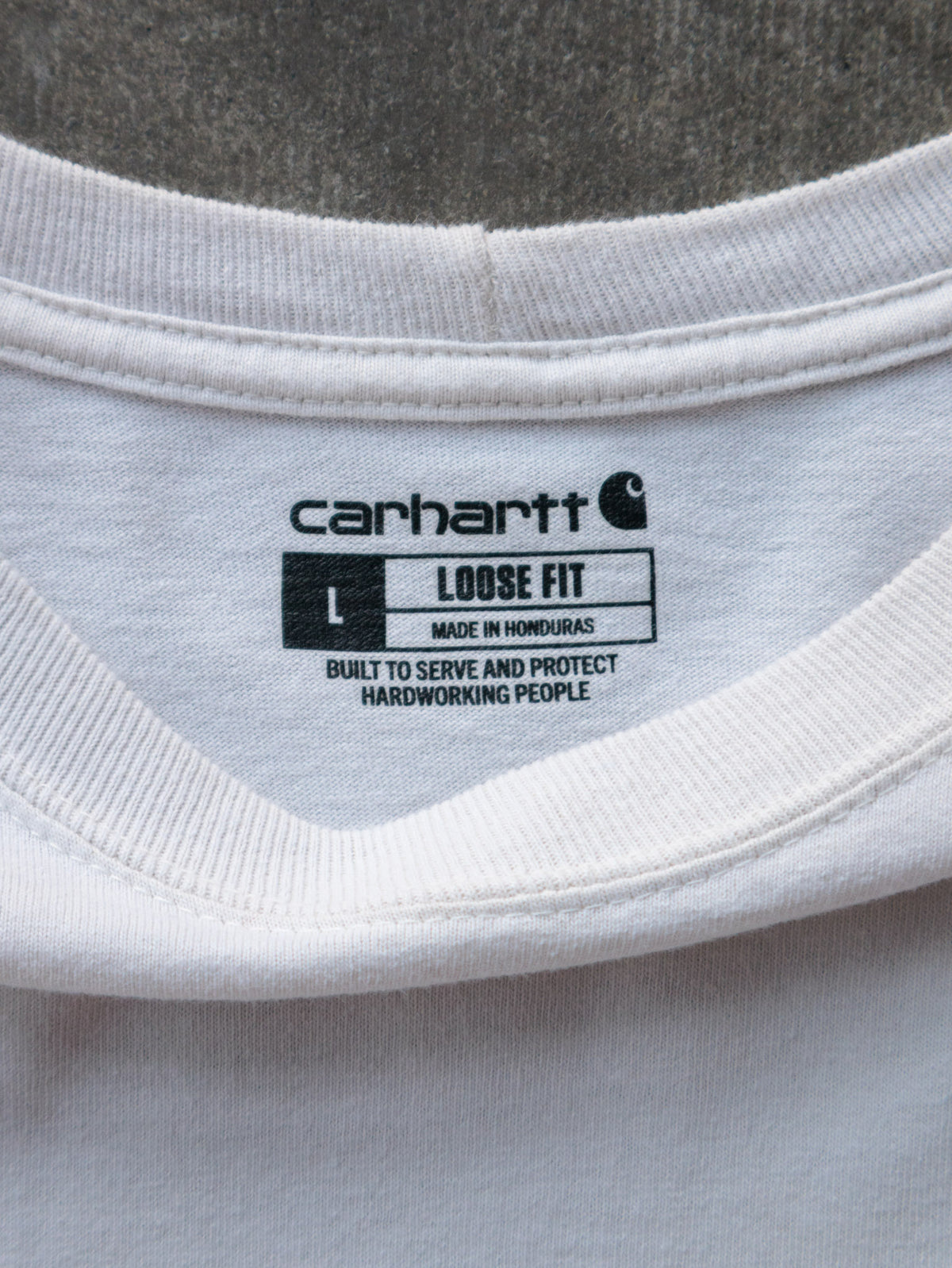 Vintage White Carhartt Pocket Long Sleeve Tee (L)