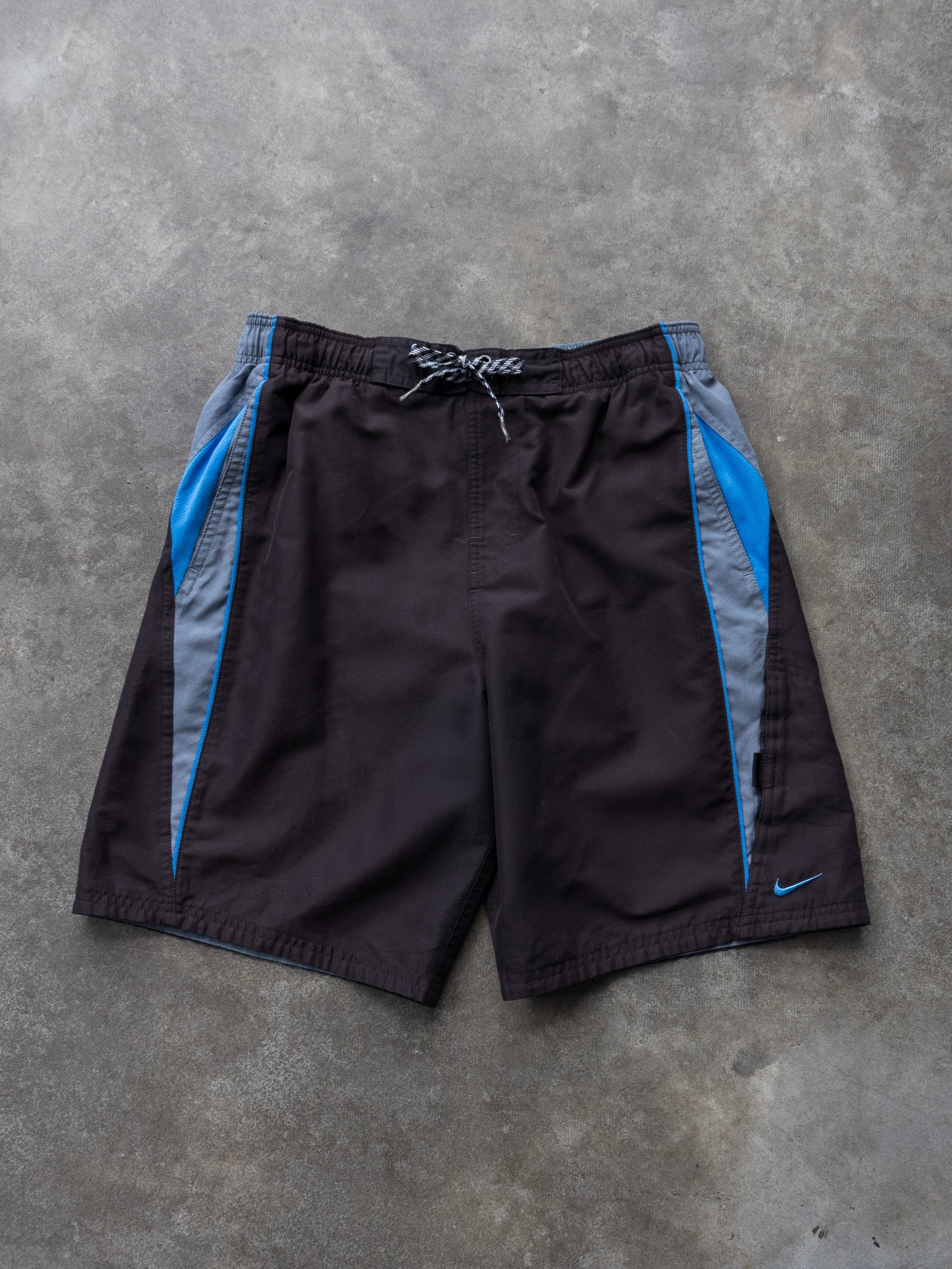 Vintage Black & Blue Nike Swim Shorts (S)
