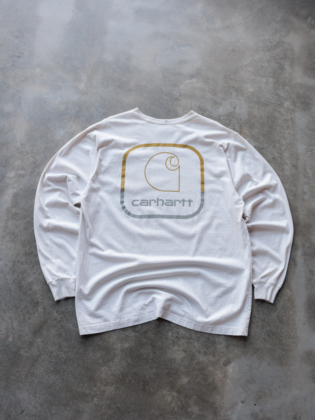 Vintage White Carhartt Pocket Long Sleeve Tee (L)