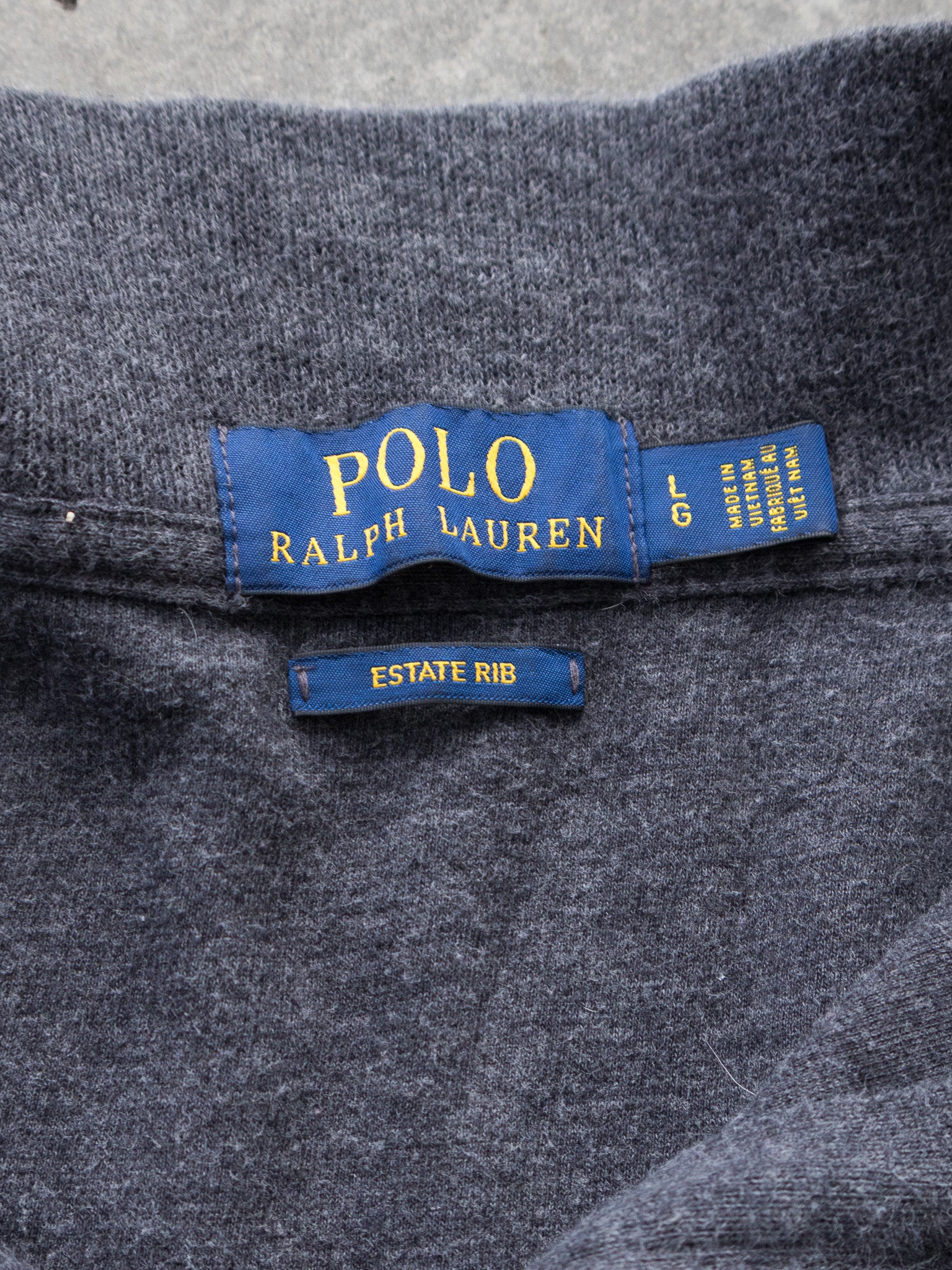 Vintage Dark Grey Polo Ralph Lauren Quarter Zip Knit (L)