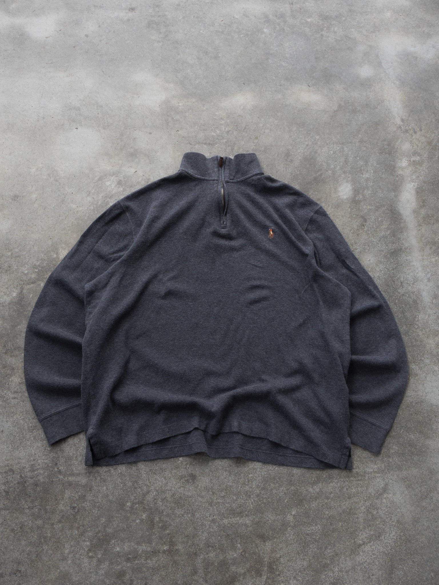 Vintage Dark Grey Polo Ralph Lauren Quarter Zip Knit (L)